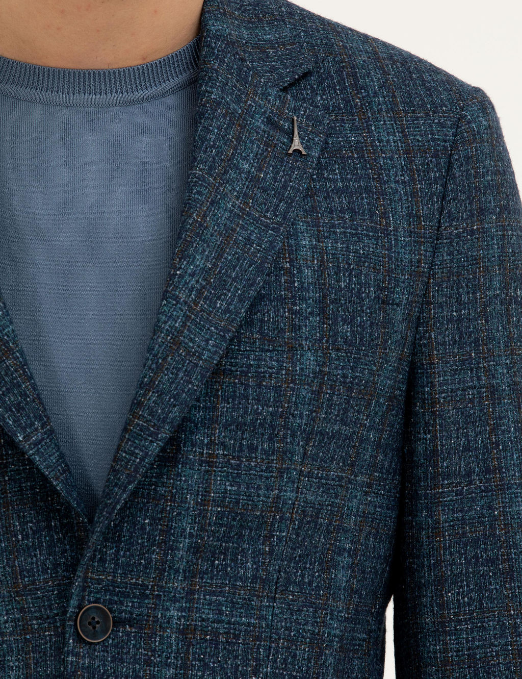 Куртка приталенного кроя из шерстяной смеси кашемира Petrol Blue - Cacharel фото 7