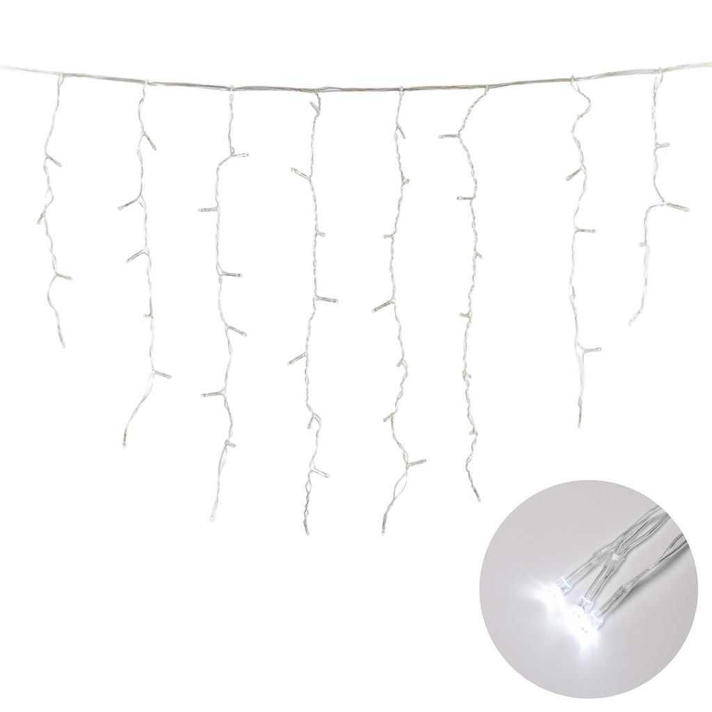 ULD-B3010-200/DTA WHITE IP20 Бахрома светодиодная с контроллером, 200 светодиодов, 3 м, белый, IP20, провод прозрачный