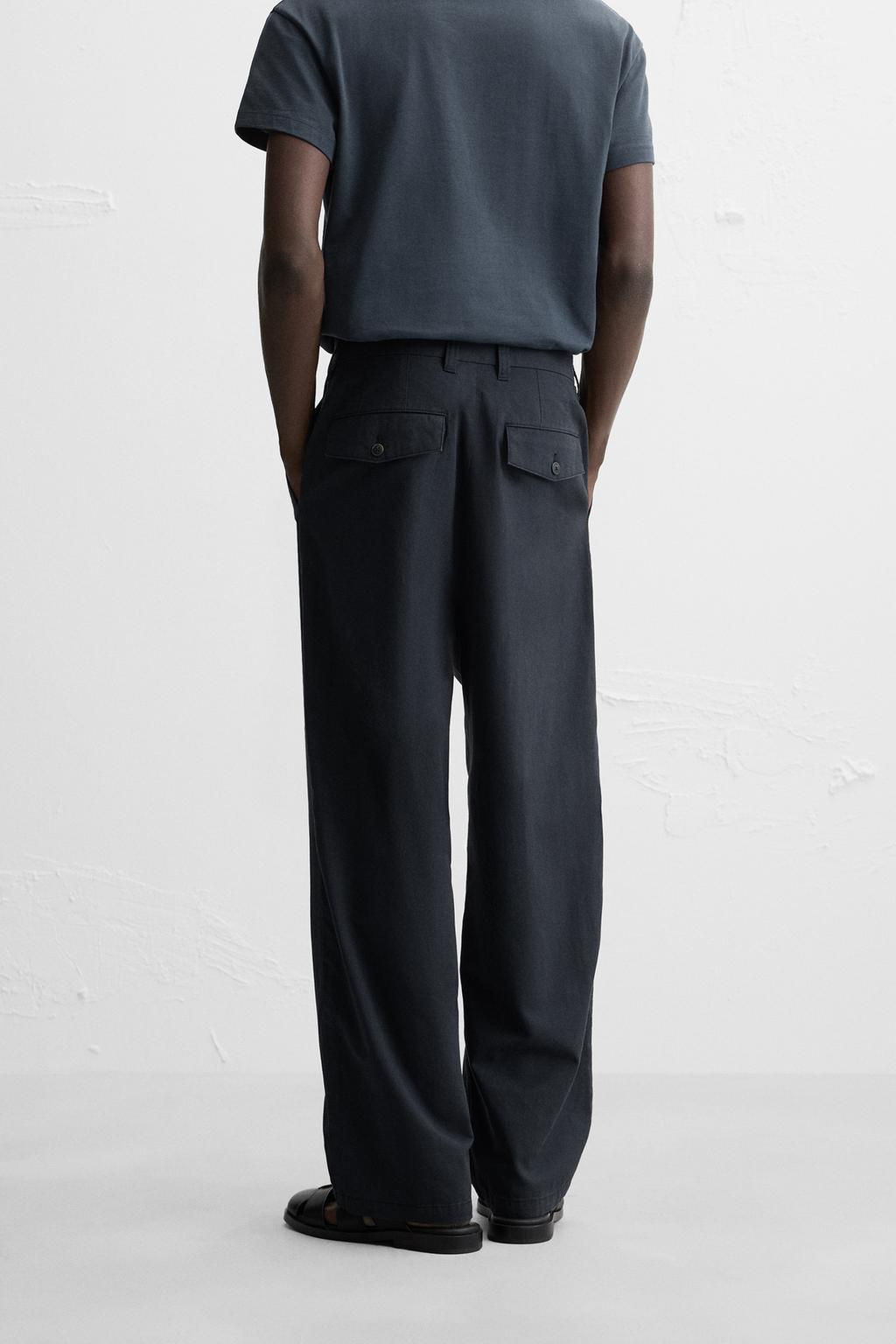 REGULAR FIT TEXTURED TROUSERS - Zara фото 3