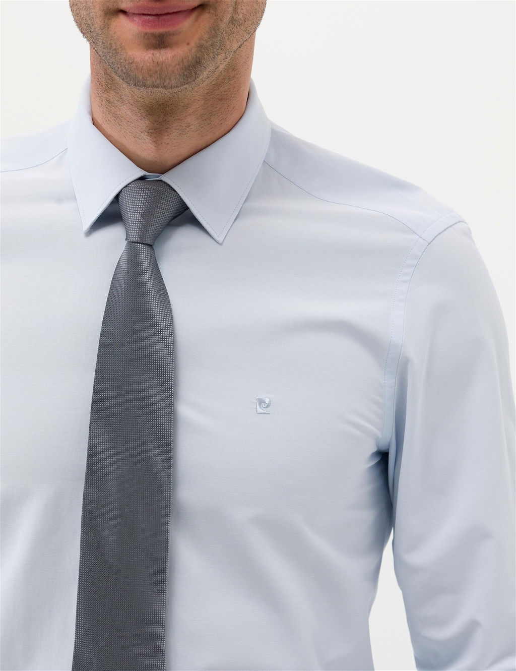 A__k Mavi Slim Fit Uzun Kollu Basic G_mlek