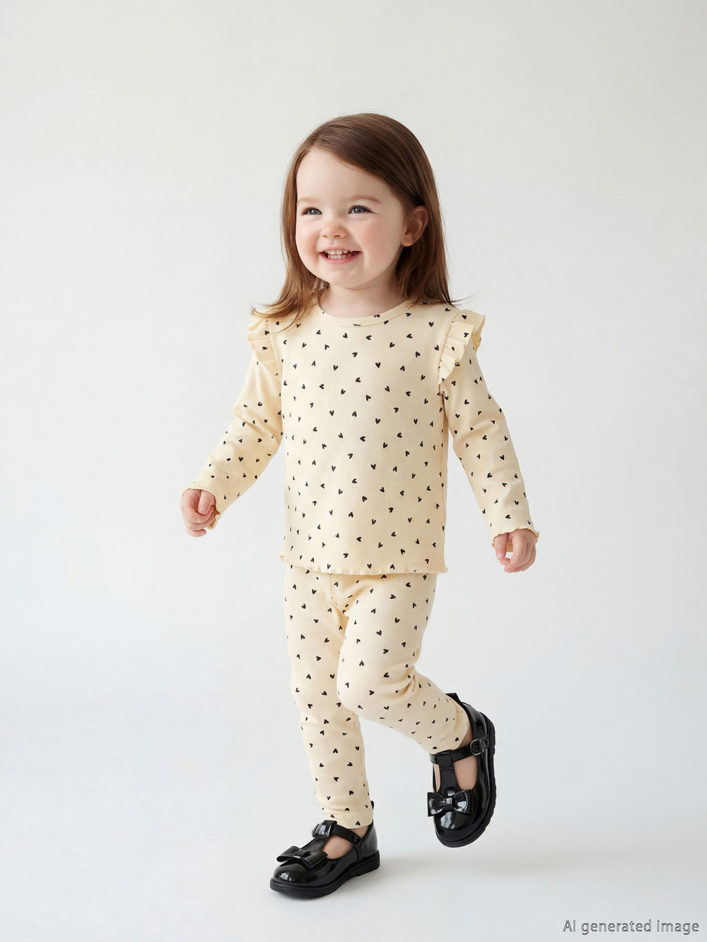 Kalp Desenli K?z Bebek Ti??rt ve E?ofman Alt?