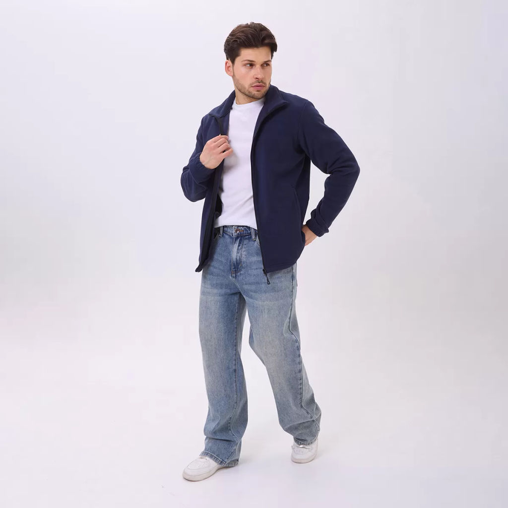 RODOS Толстовка на молнии мужская флис М-321 Синий  фото 9