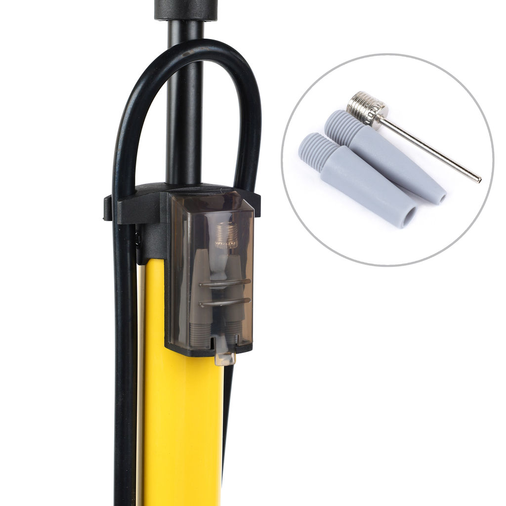 Насос напольный с манометром COMIRON VIVID, стальной цилиндр, складные ножки, съемная ручка, Presta-Schrader, 8,3 бар, вес 830гр. /уп 20 - Галеонтрейд фото 13