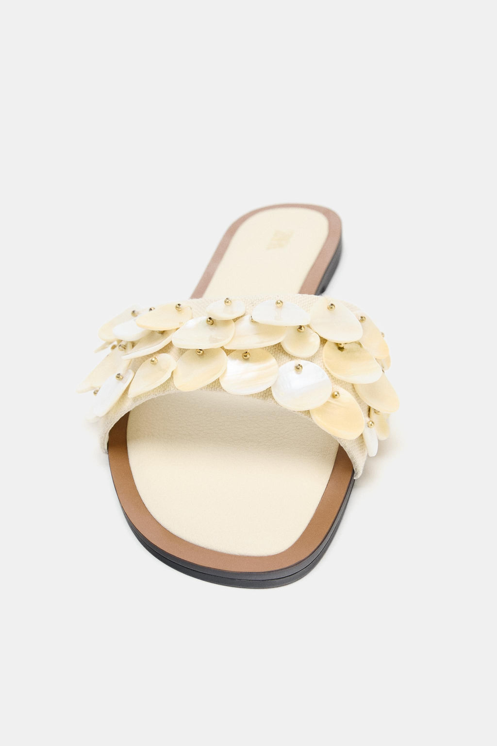 FLAT SANDALS WITH PEARLESCENT PIECES - Zara фото 7