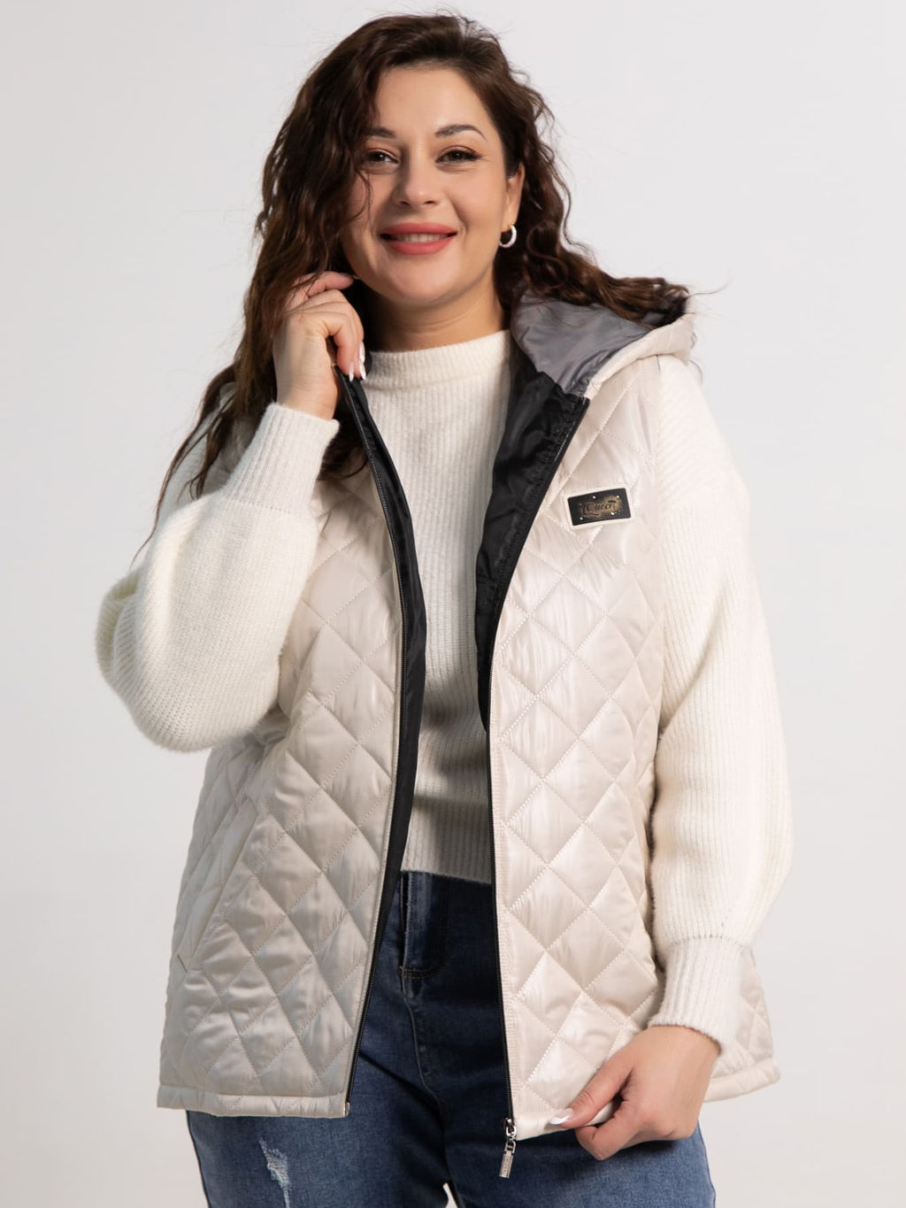 Жилет утепленный Дориана (бежевый) Б15322-18М - Lt collection фото 2