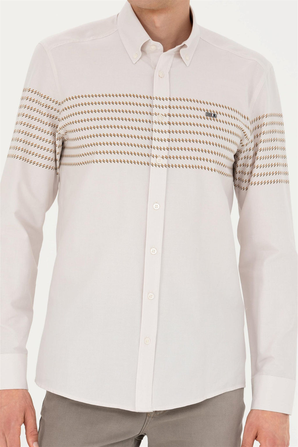 U. S. Polo Assn / Мужская рубашка с длинным рукавом Stone - U.s. polo assn фото 13