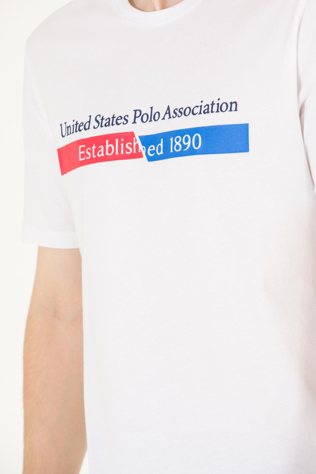 Мужская белая футболка с круглым вырезом - U.s. polo assn фото 7