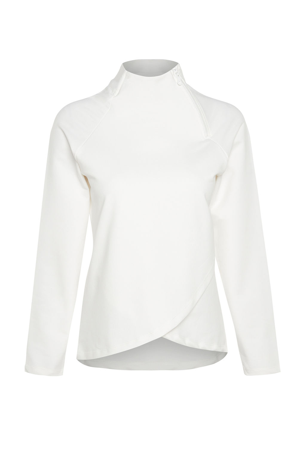 Kaymak Beyaz? Pamuklu Fermuar Detayl? Dik Yaka Orme Spor Sweatshirt TWOAW22SW0187 - Trendyolmilla фото 6