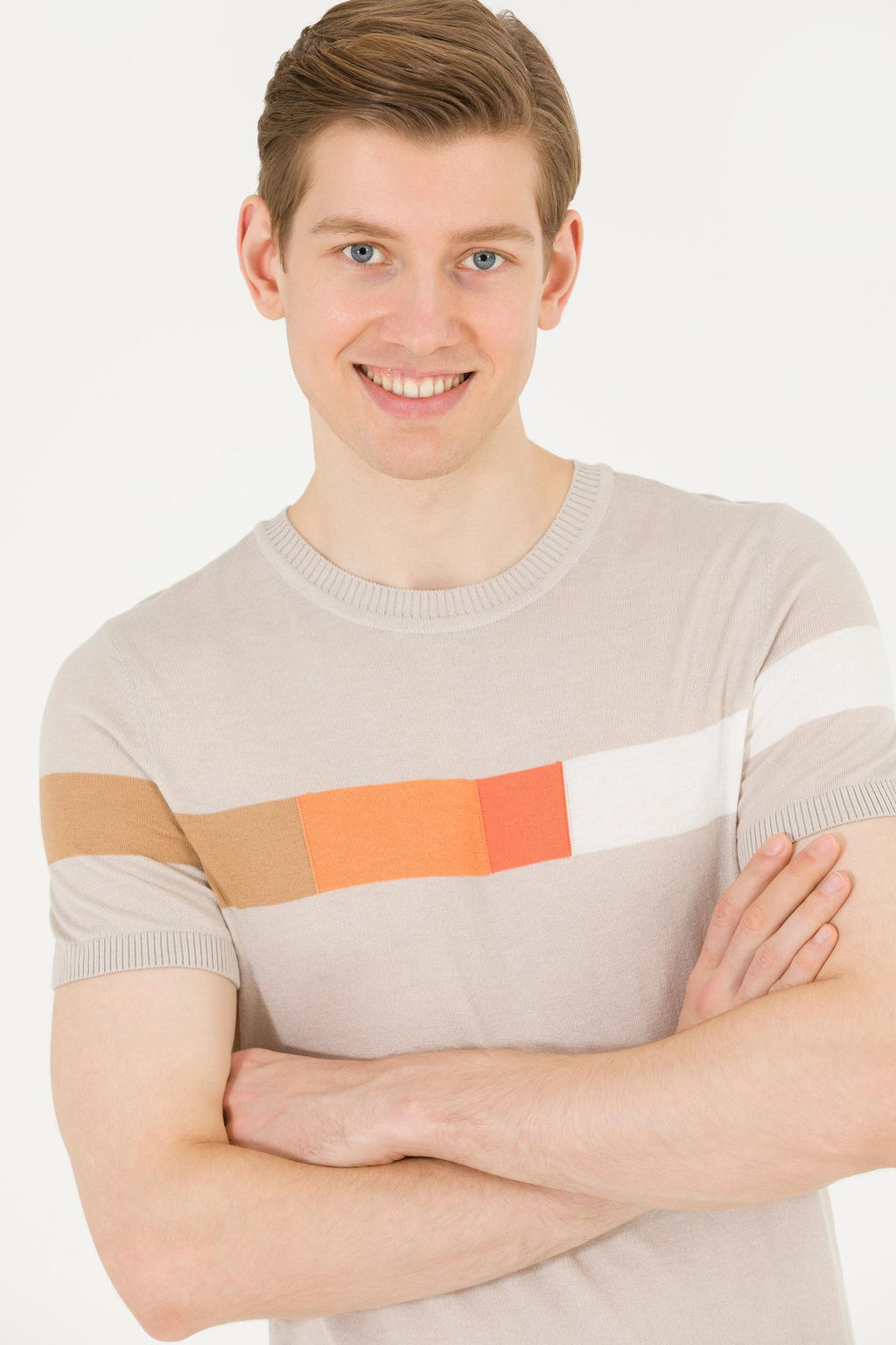 U. S. Polo Assn Мужской трикотажный свитер с круглым вырезом и камнями - U.s. polo assn фото 4