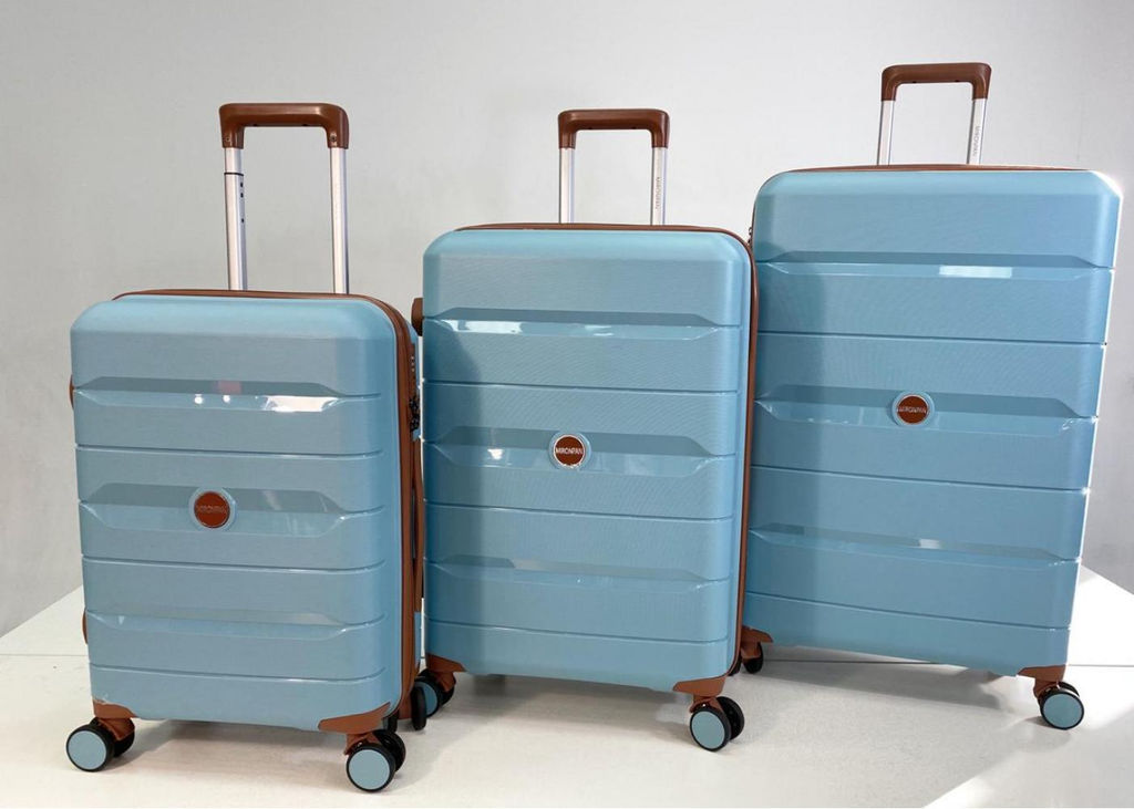 Набор из 3-х чемоданов с расширением 23102 Серо-голубой - Mironpan фото 4