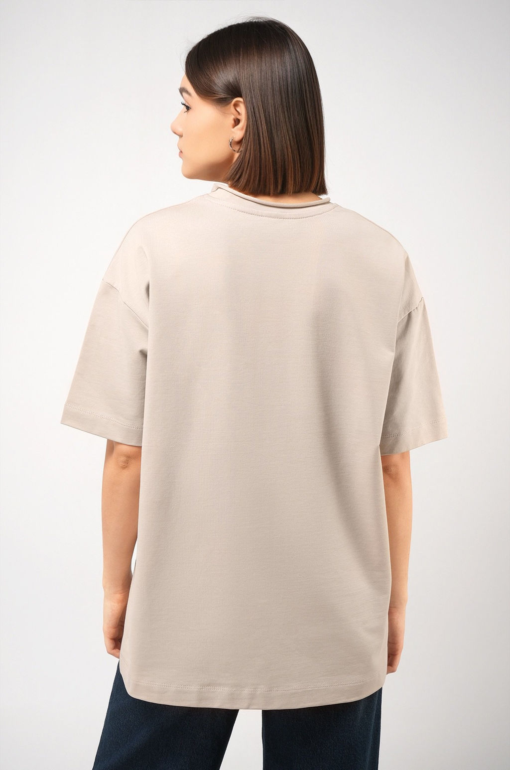 Женская футболка оверсайз из футера двухнитки Happyfox