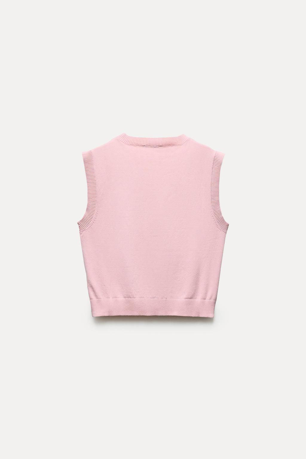 SLEEVELESS PLAIN KNIT TOP - Zara фото 11