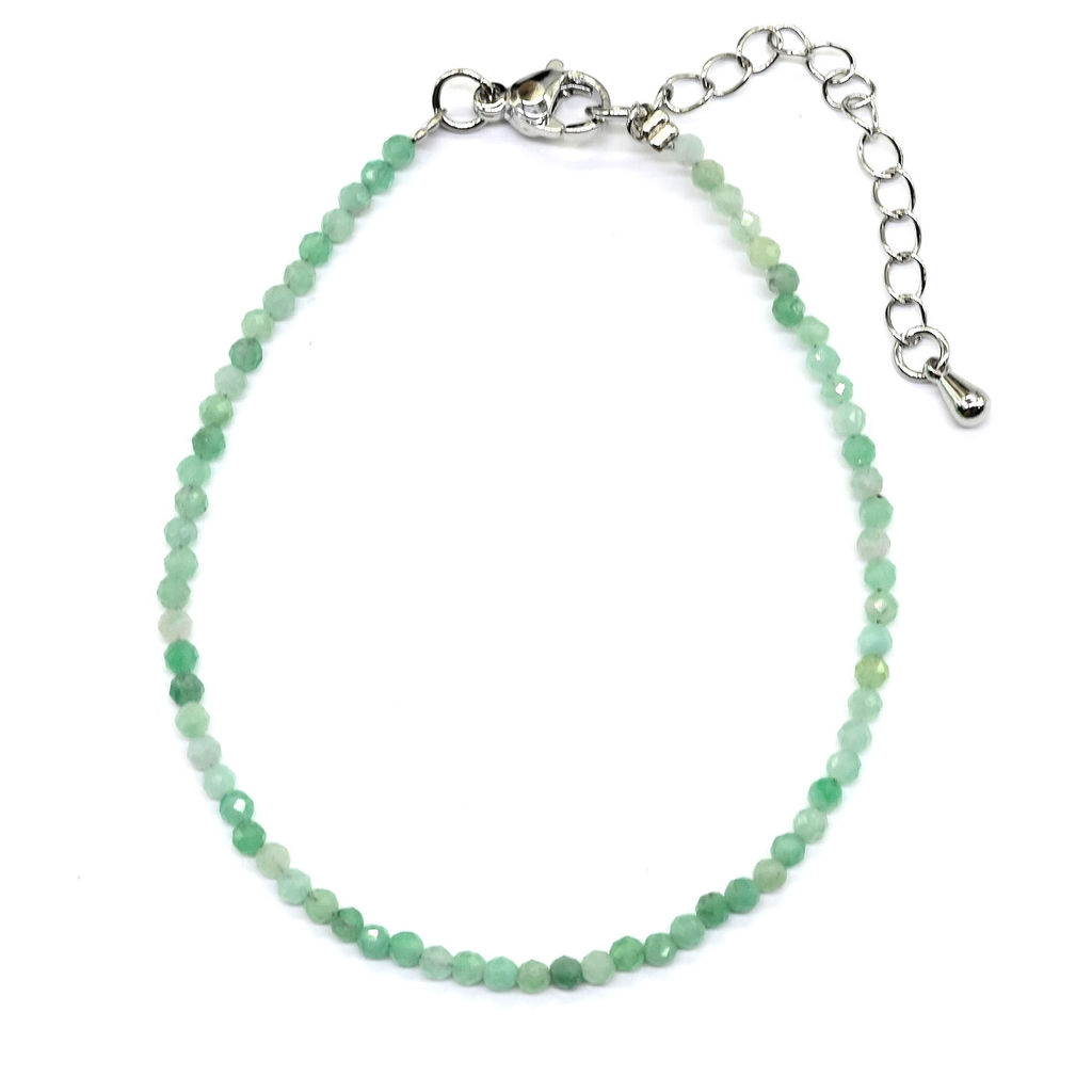 Браслет из изумруда шарик гр.2мм, 18см