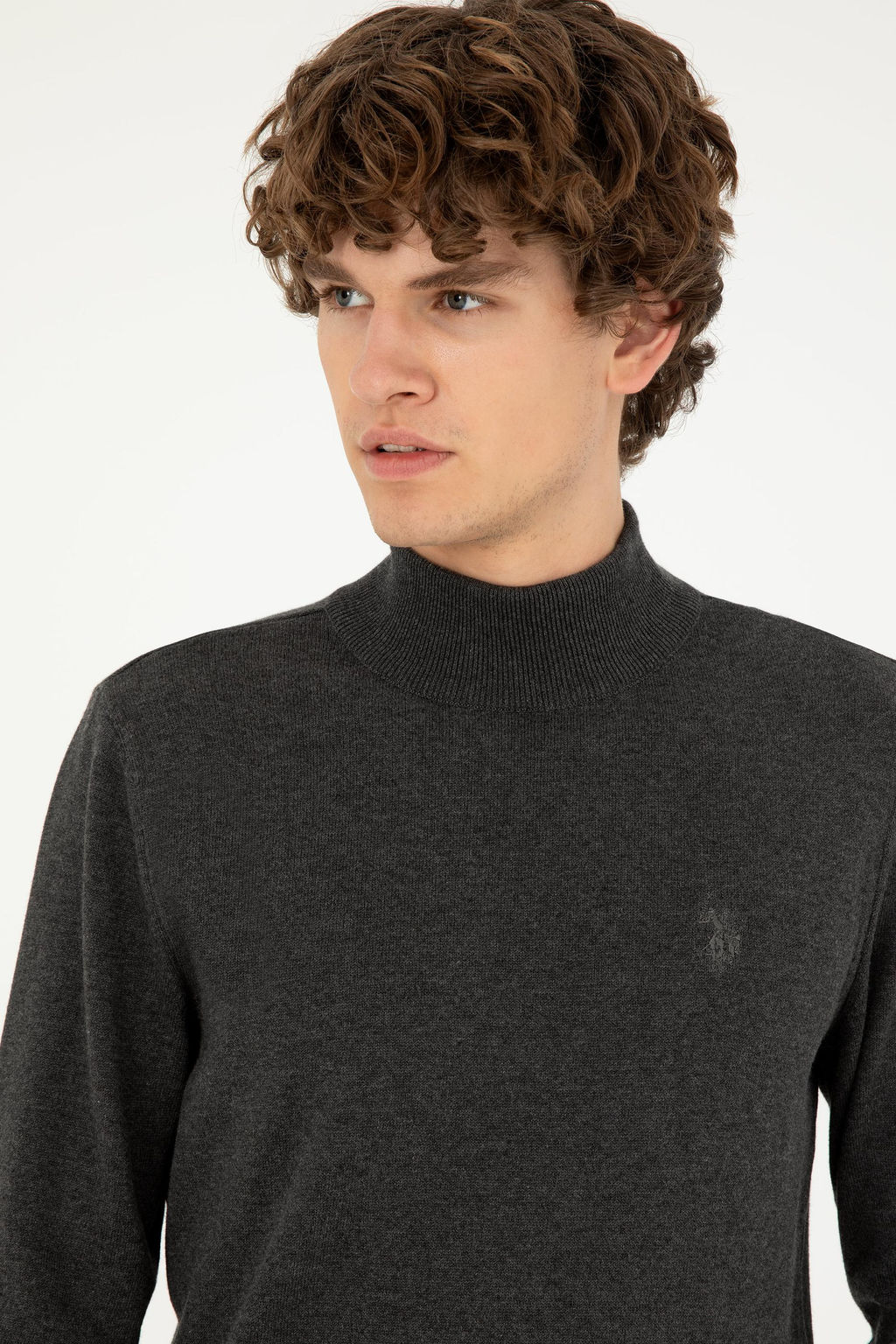 Мужской базовый свитер антрацитового меланжа Неожиданная скидка в корзине - U.s. polo assn фото 2