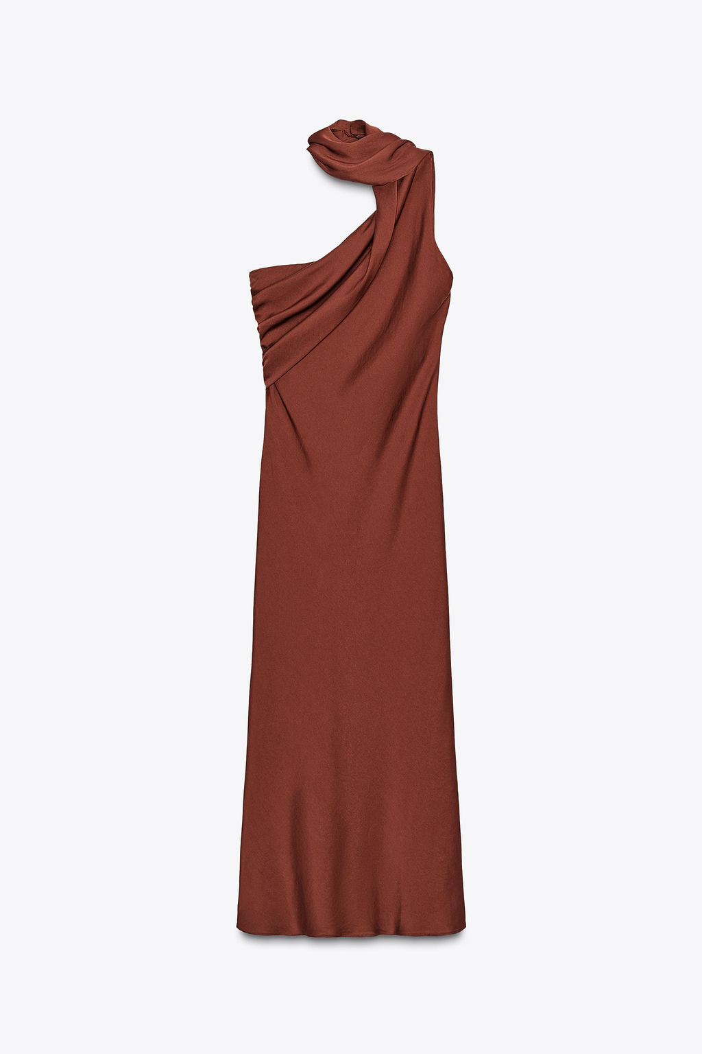 ASYMMETRIC MIDI DRESS WITH SCARF - Zara фото 6