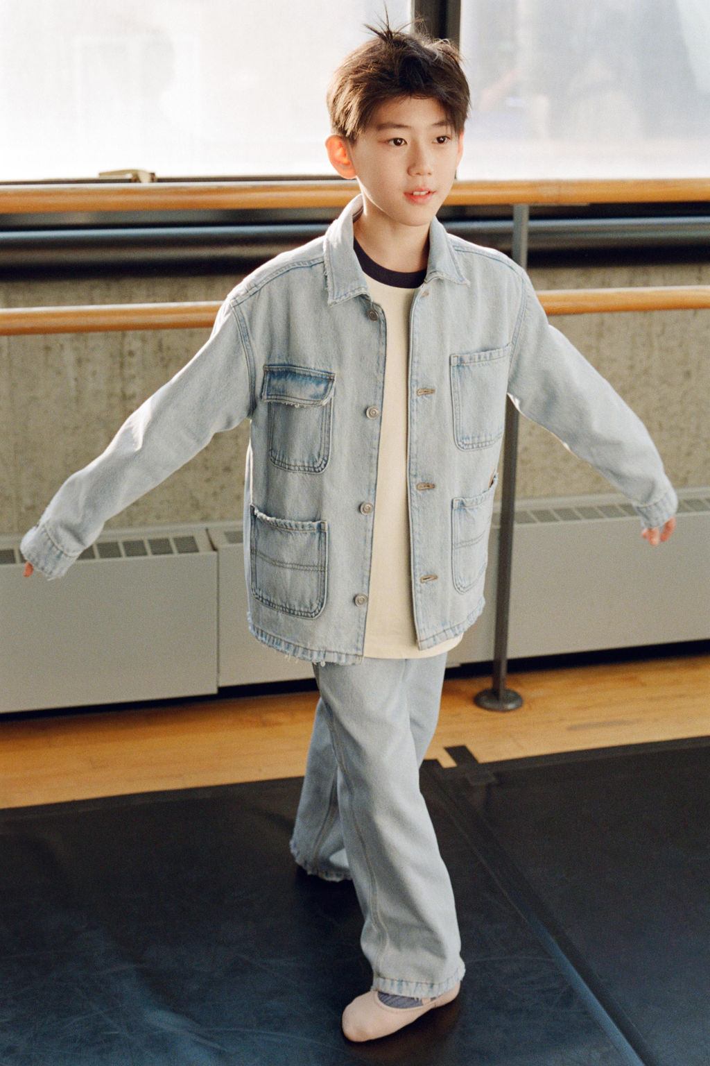 DENIM OVERSHIRT WITH POCKETS - Zara фото 6