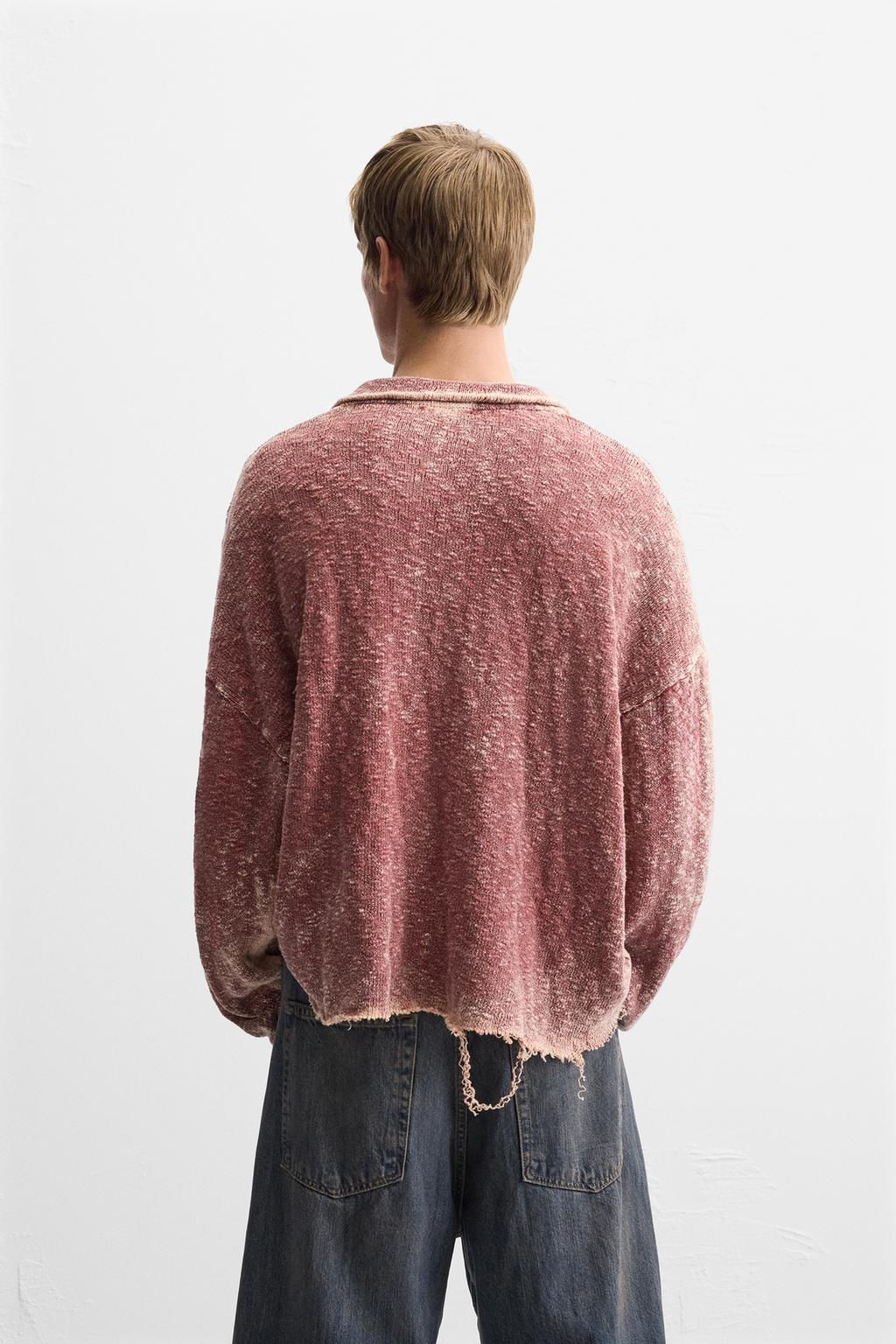 WASHED KNIT POLO SHIRT - Zara фото 3