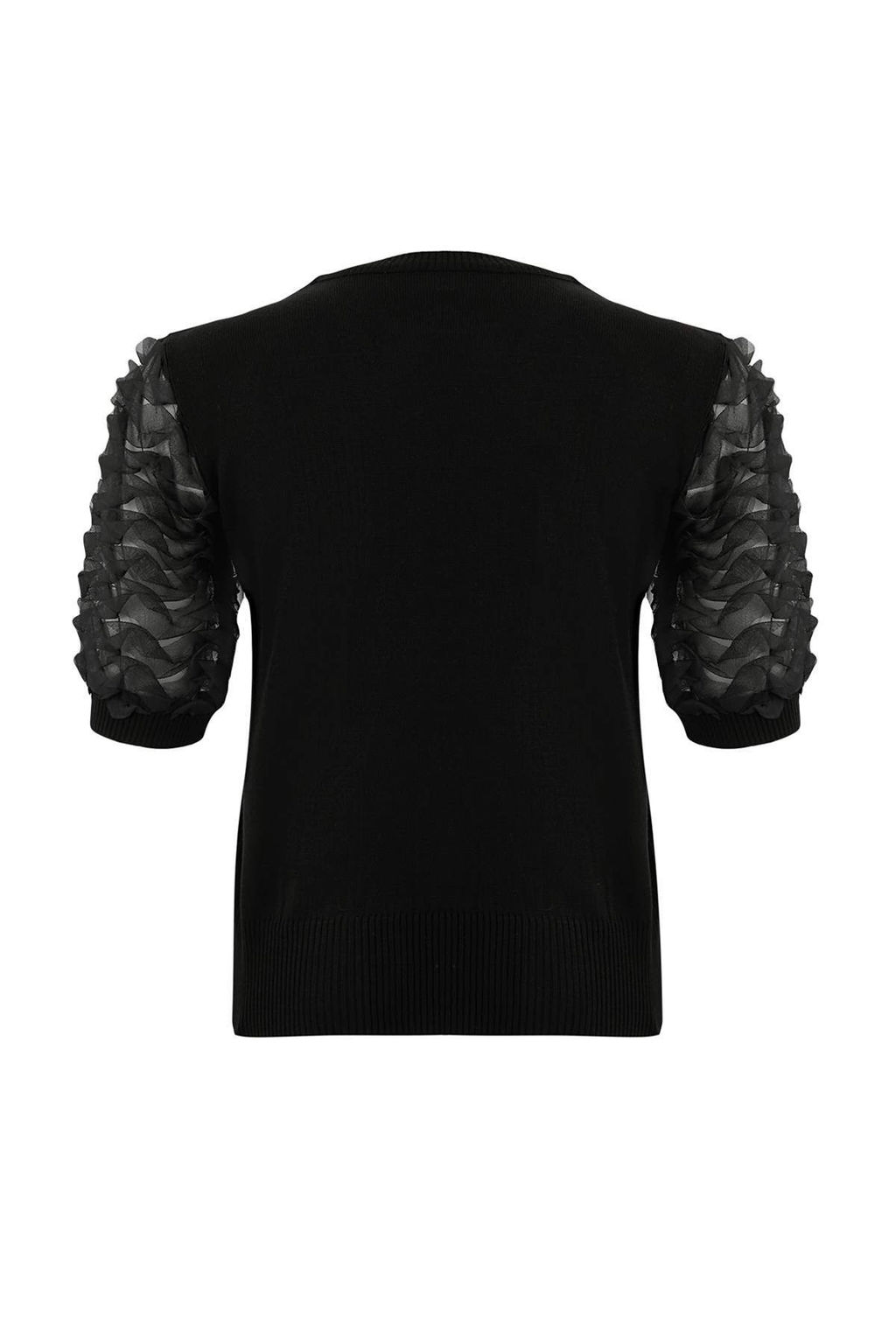 Siyah Tul Detayl? Bisiklet Yaka Triko Bluz TWOSS26BZ00132 - Trendyolmilla фото 7