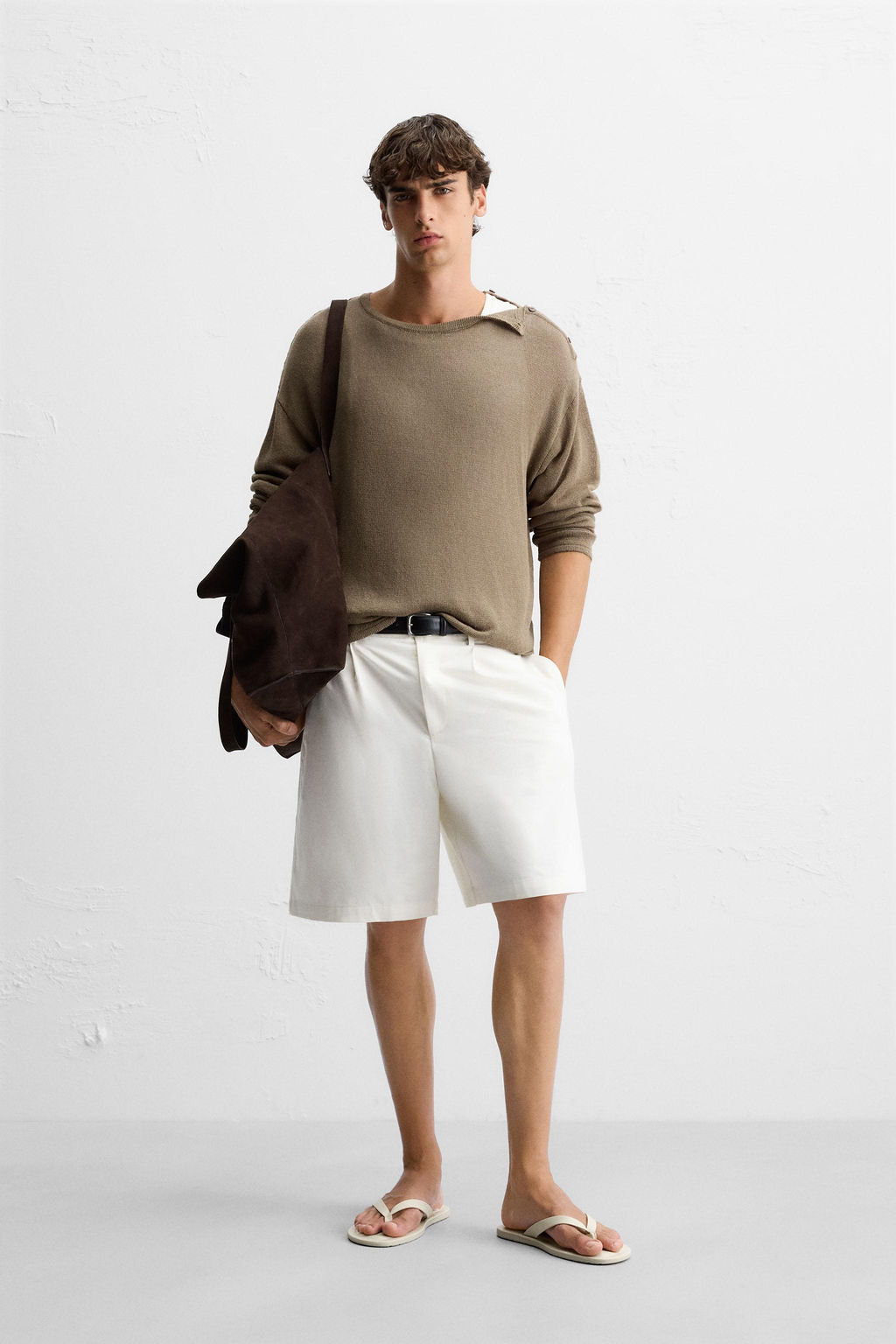 BUTTON-UP KNIT T-SHIRT