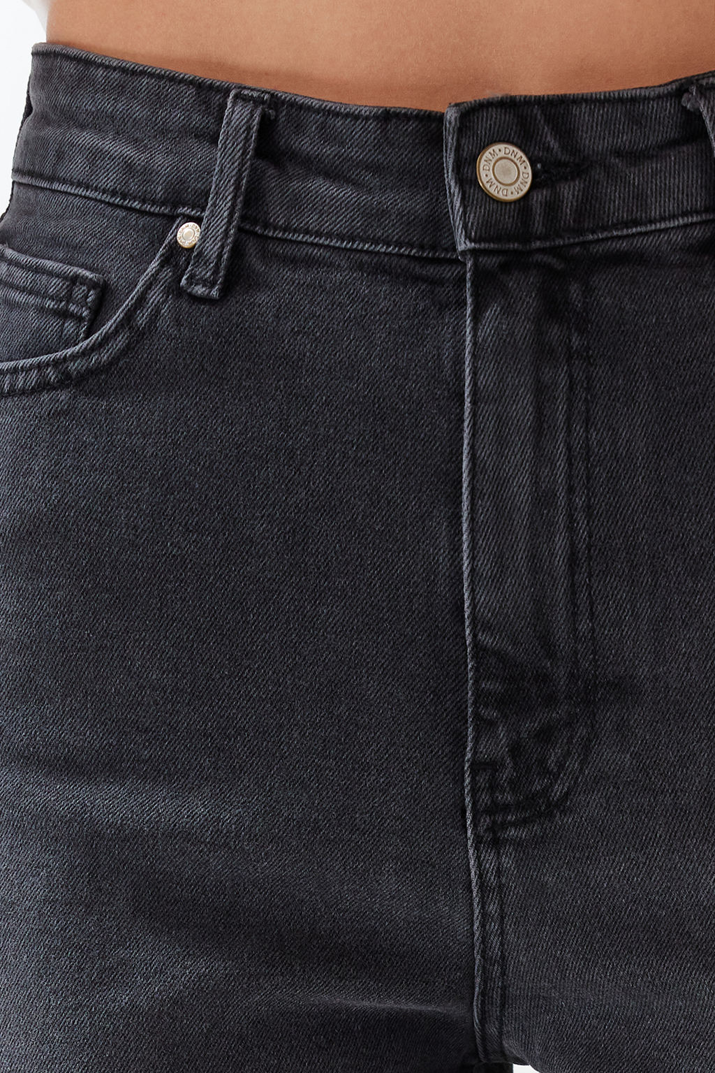 Antrasit More Sustainable Yuksek Bel City Boy Denim Sort TWOSS20SR0210