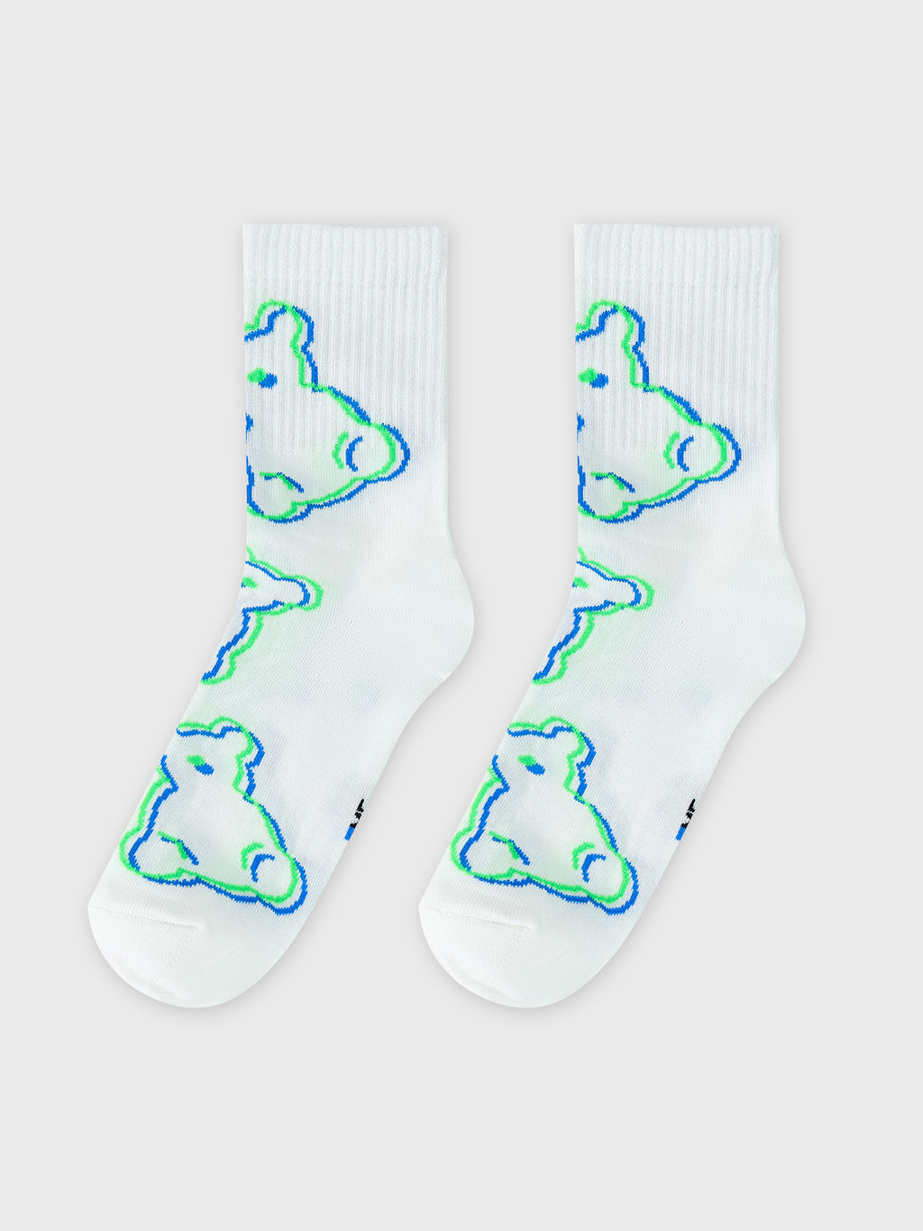 Цена за 5 пар! Носки детские белые с контурным рисунком в виде медведя - Mark formelle фото 3