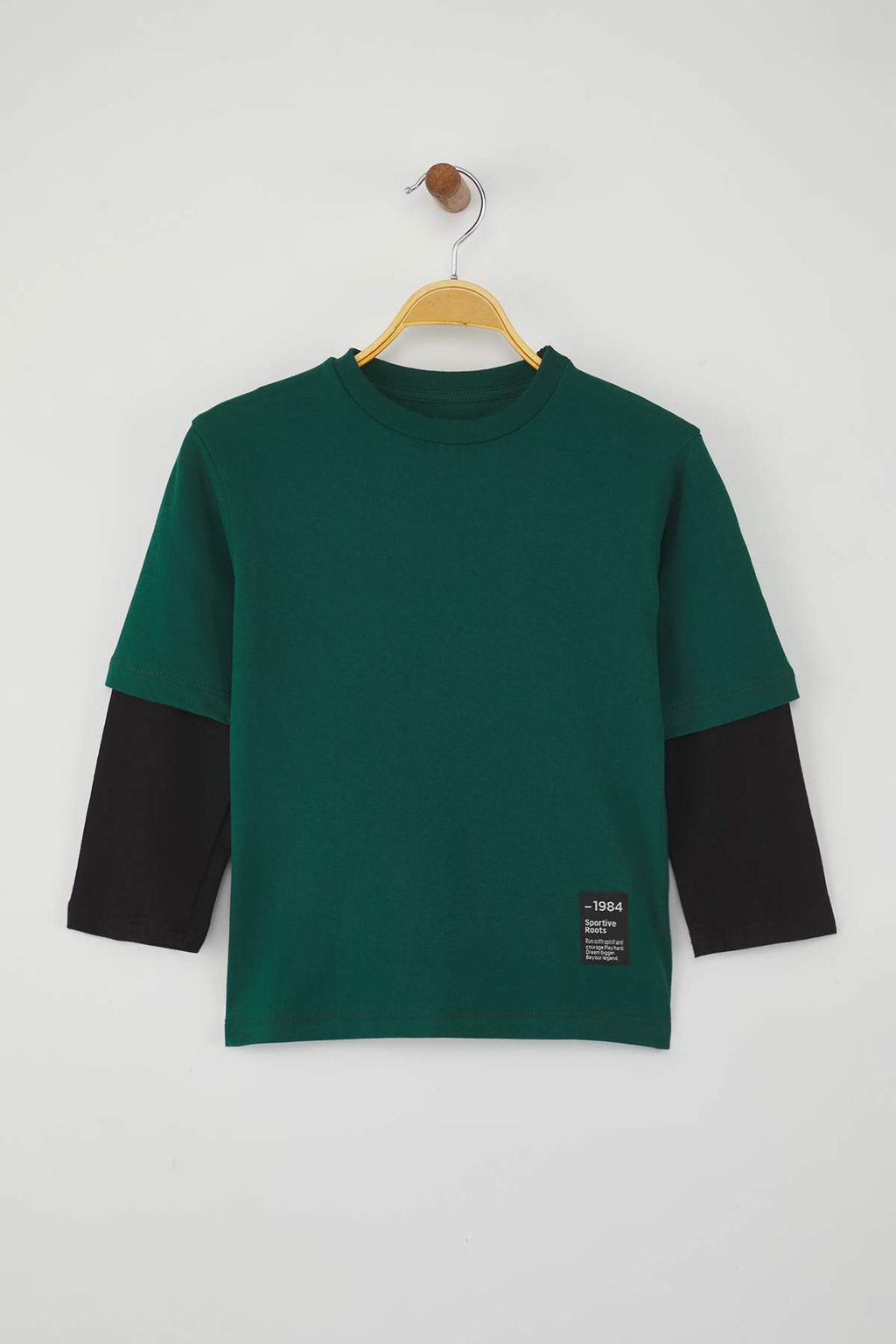 Zumrut Yesili 100% Pamuk Bask?l? Regular Fit Orme Erkek Cocuk T-Shirt TKDAW26TS00012 - Trendyolmilla фото 2