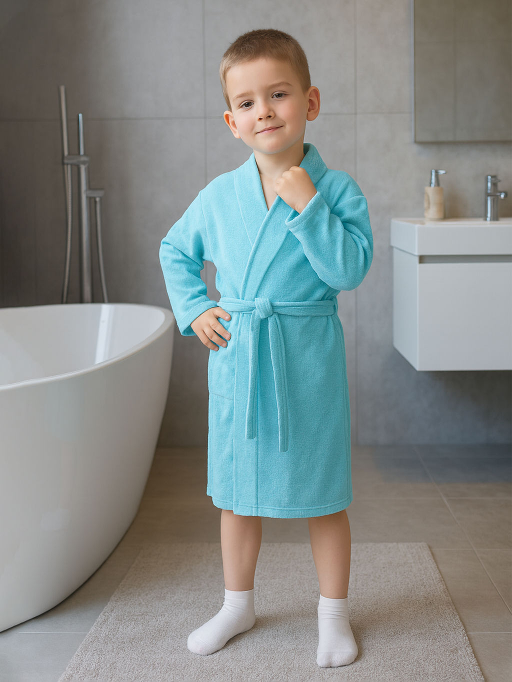Халат детский светлобирюзовый