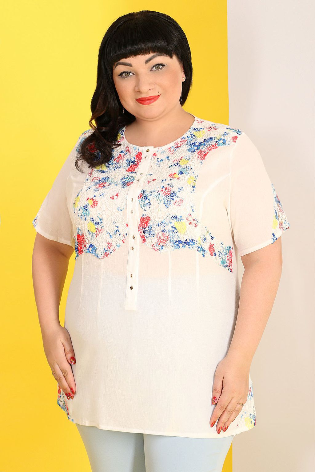 Рубашка женская летняя с коротким рукавом