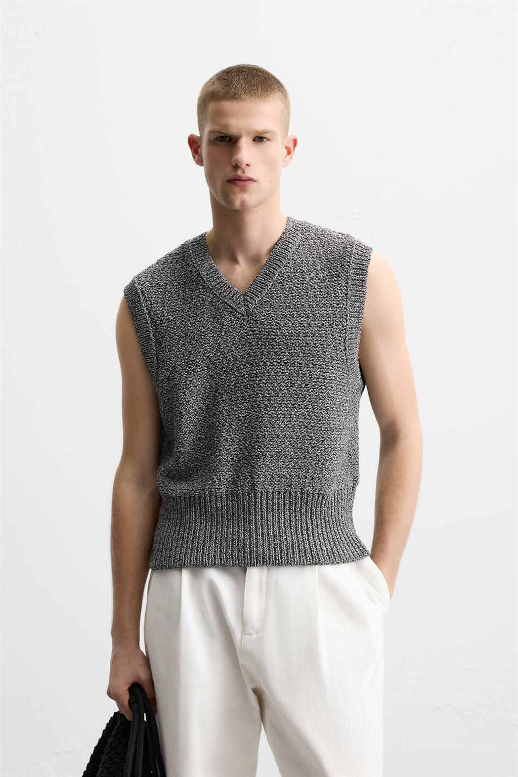 RELAXED FIT KNIT WAISTCOAT - Zara фото 2