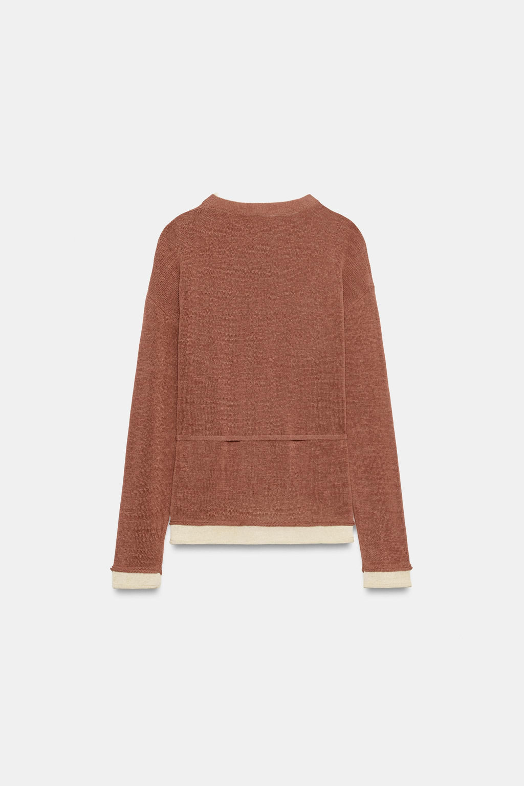 CHAQUETA COMBINADA PUNTO CINTUR?N / MARSALA - Zara фото 7