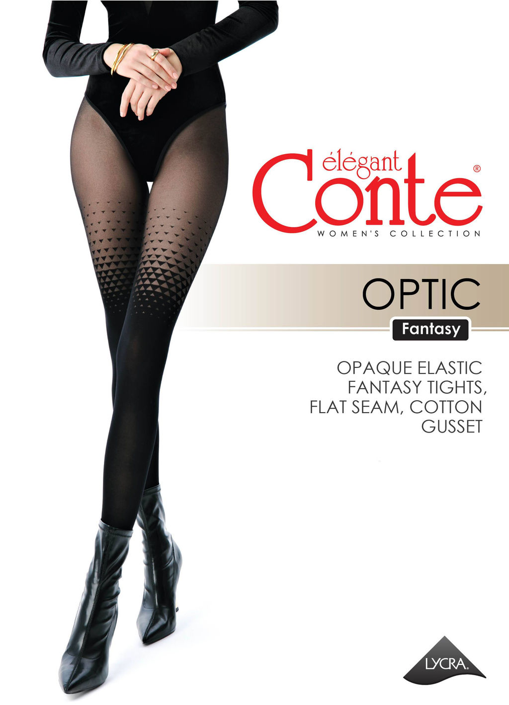 Колготки фантазийные CONTE Колготки с имитацией гольфинов OPTIC nero - Conte elegant фото 5