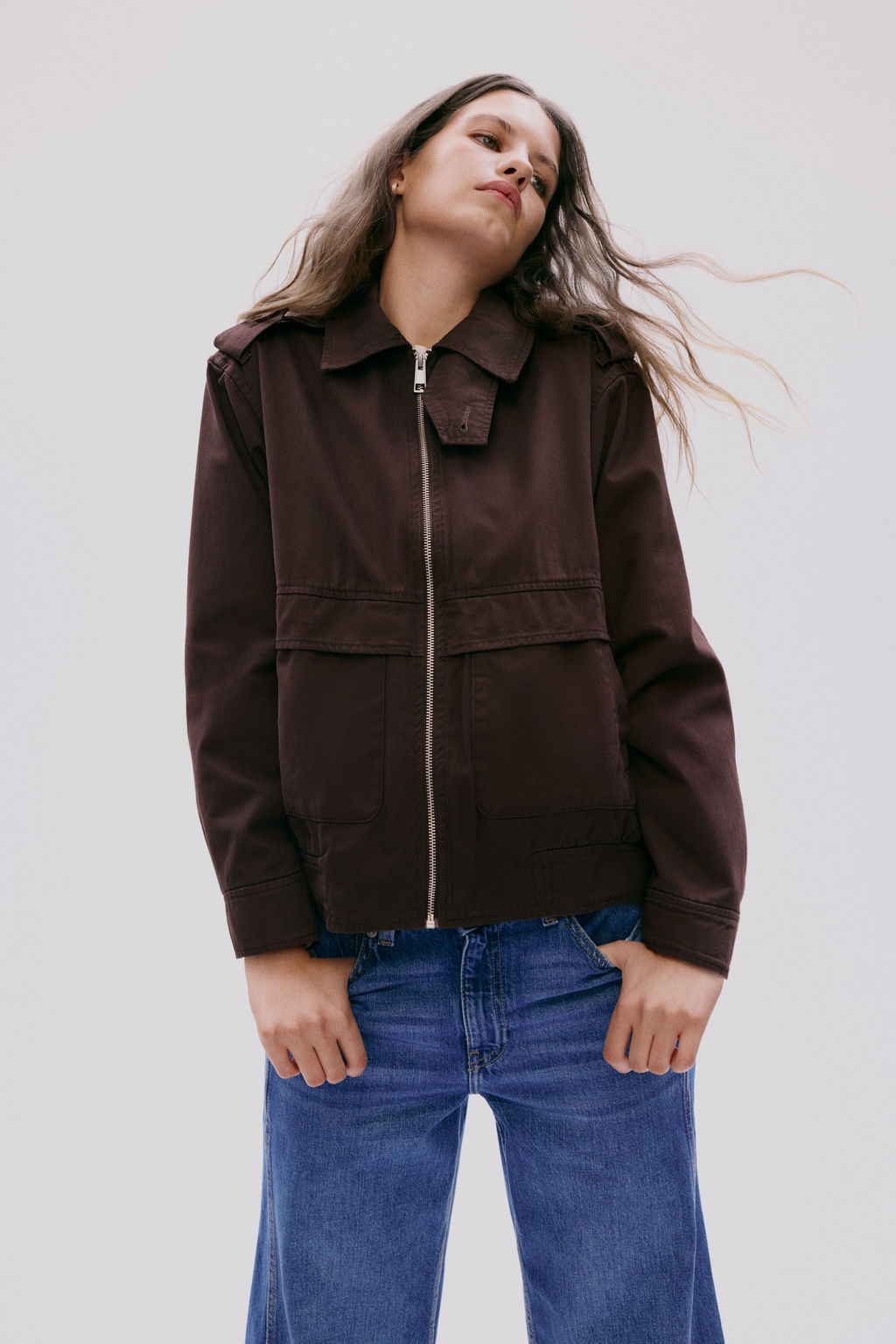 Chaqueta de sarga con cuello camisero - H&m фото 5