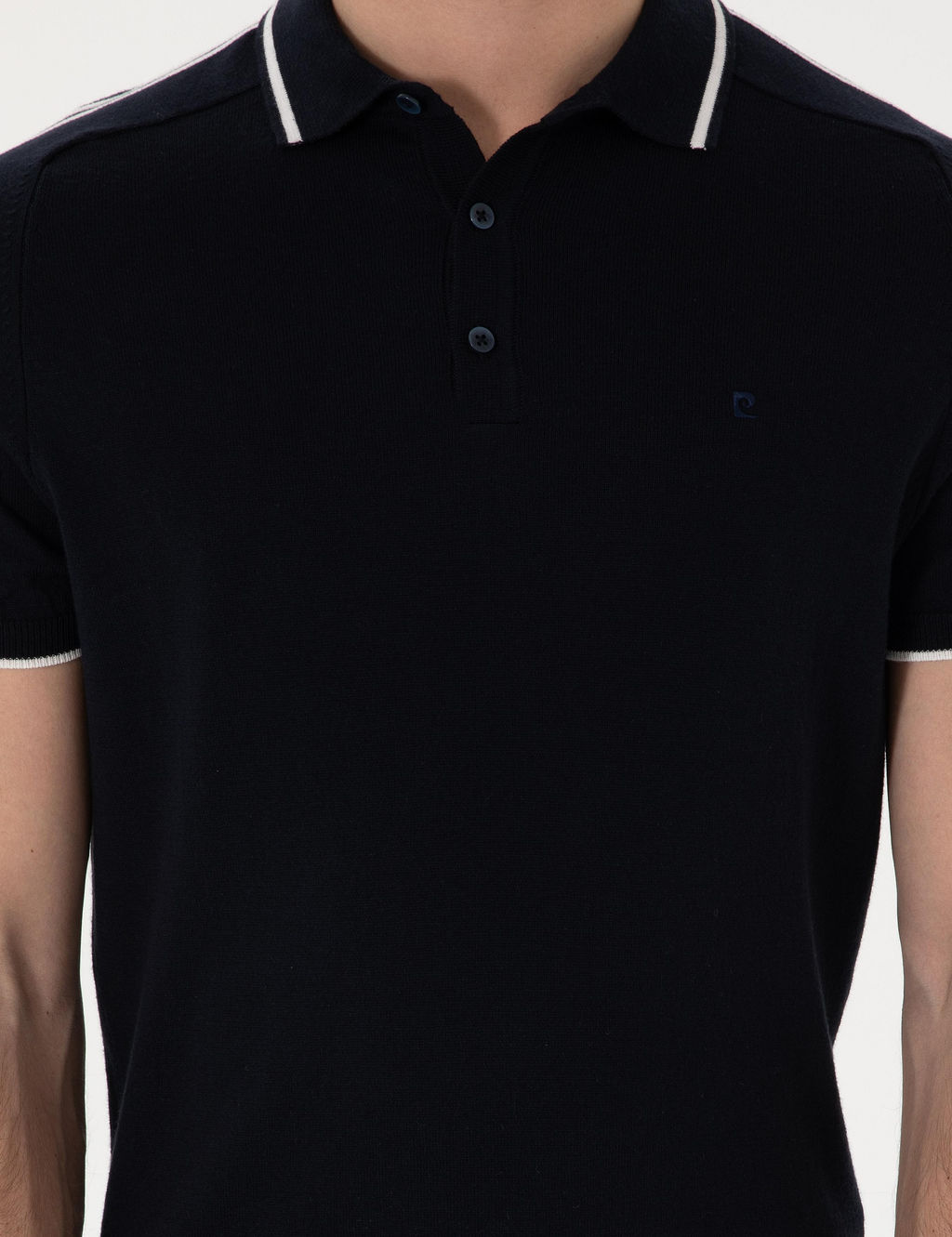 Lacivert Slim Fit D__meli Polo Yaka Triko Ti__rt