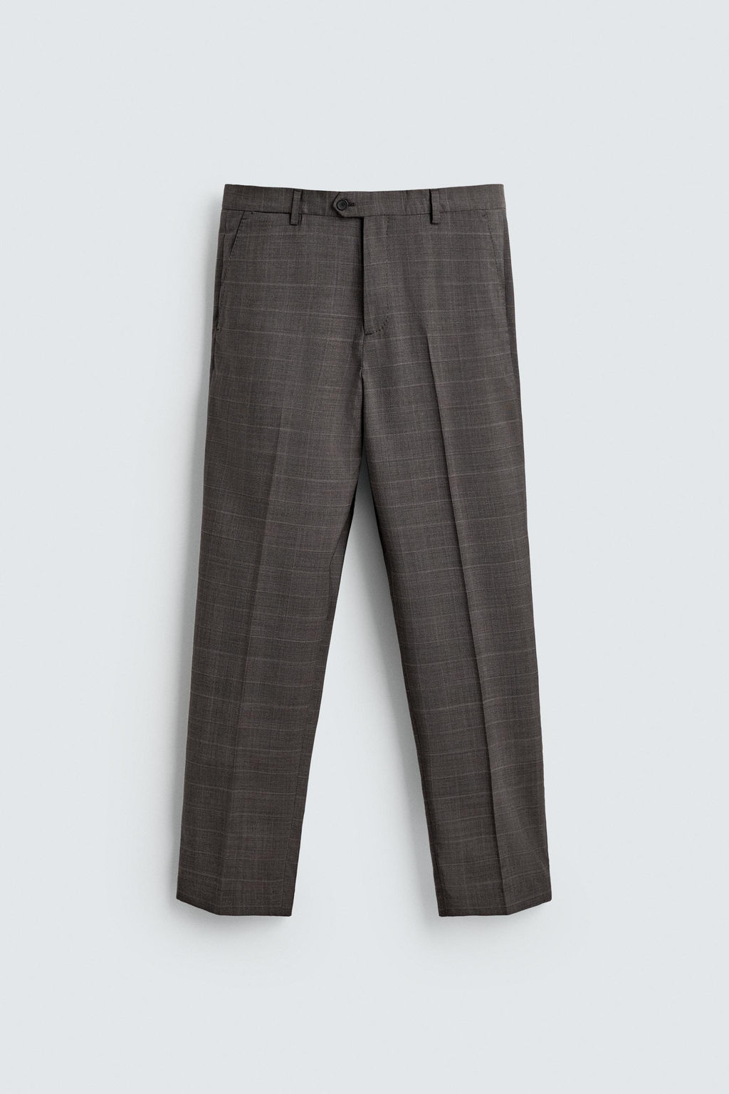 PANTAL?N TRAJE CUADROS 100% LANA / Marr?n - Zara фото 5