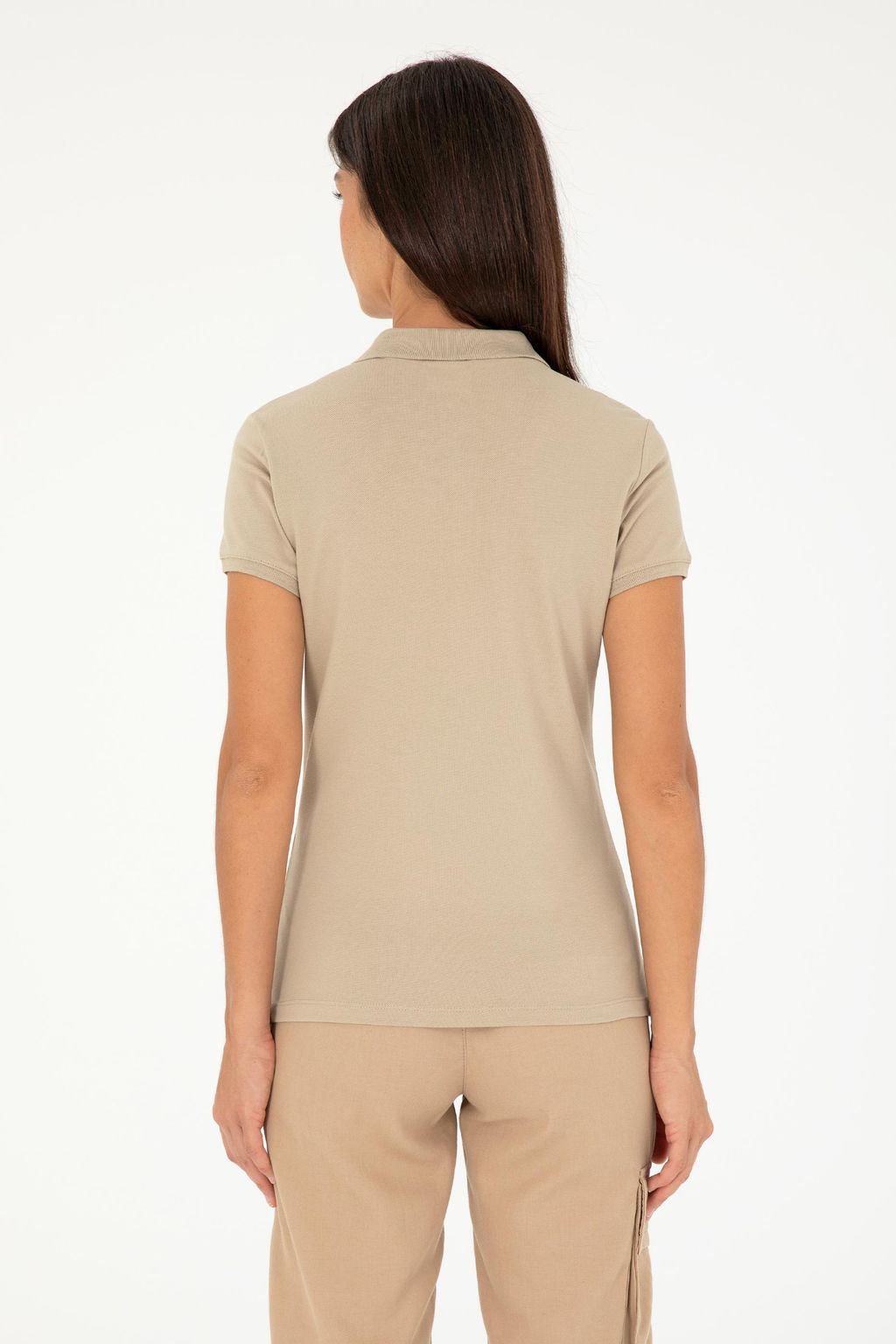 Женская базовая футболка светло-хаки - U.s. polo assn фото 5