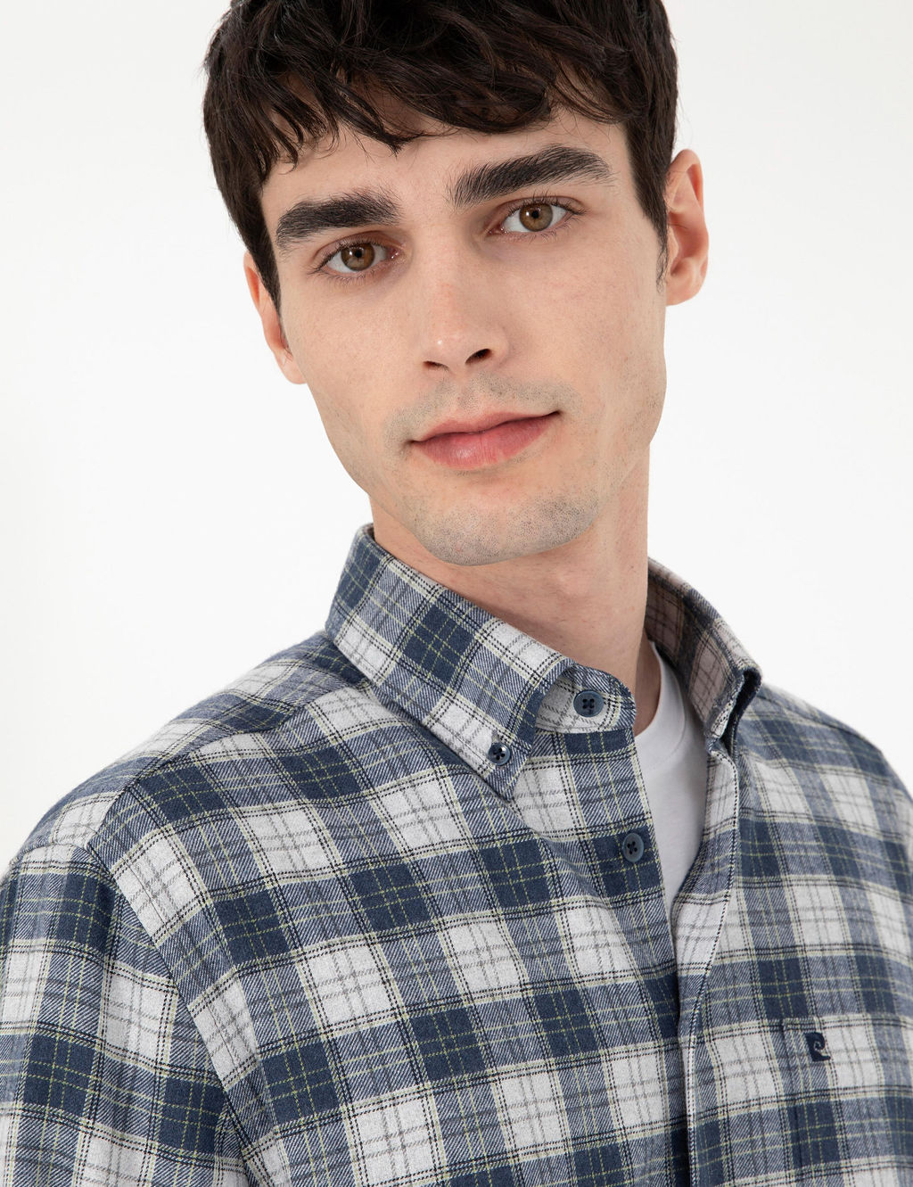 Lacivert Ekose Regular Fit Uzun Kollu G_mlek - Pierre cardin фото 2