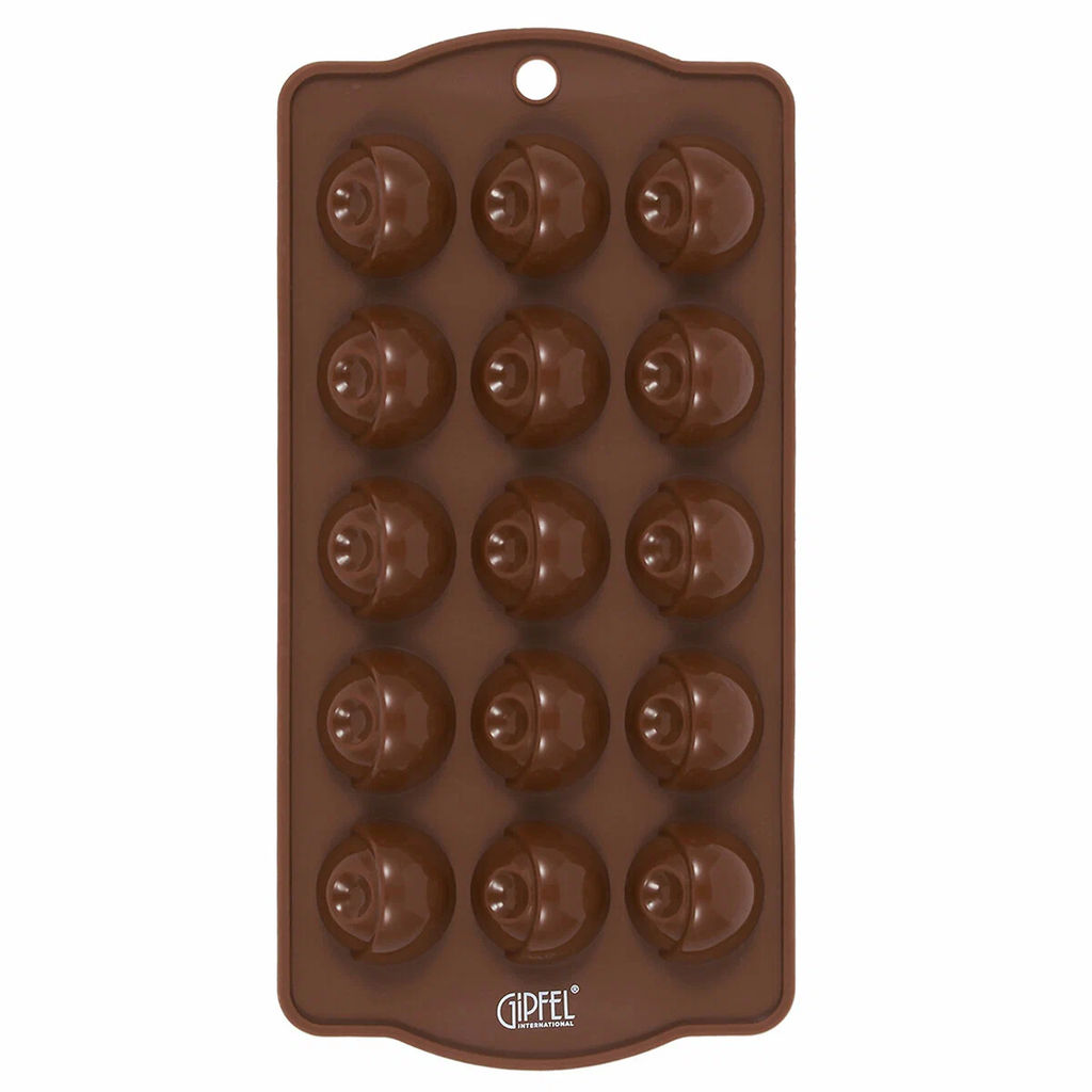 52277 GIPFEL Форма для отливки шоколадных фигур DELIZIA, 15 ячеек, 21х10,5х1,5см, силикон - Werner фото 4