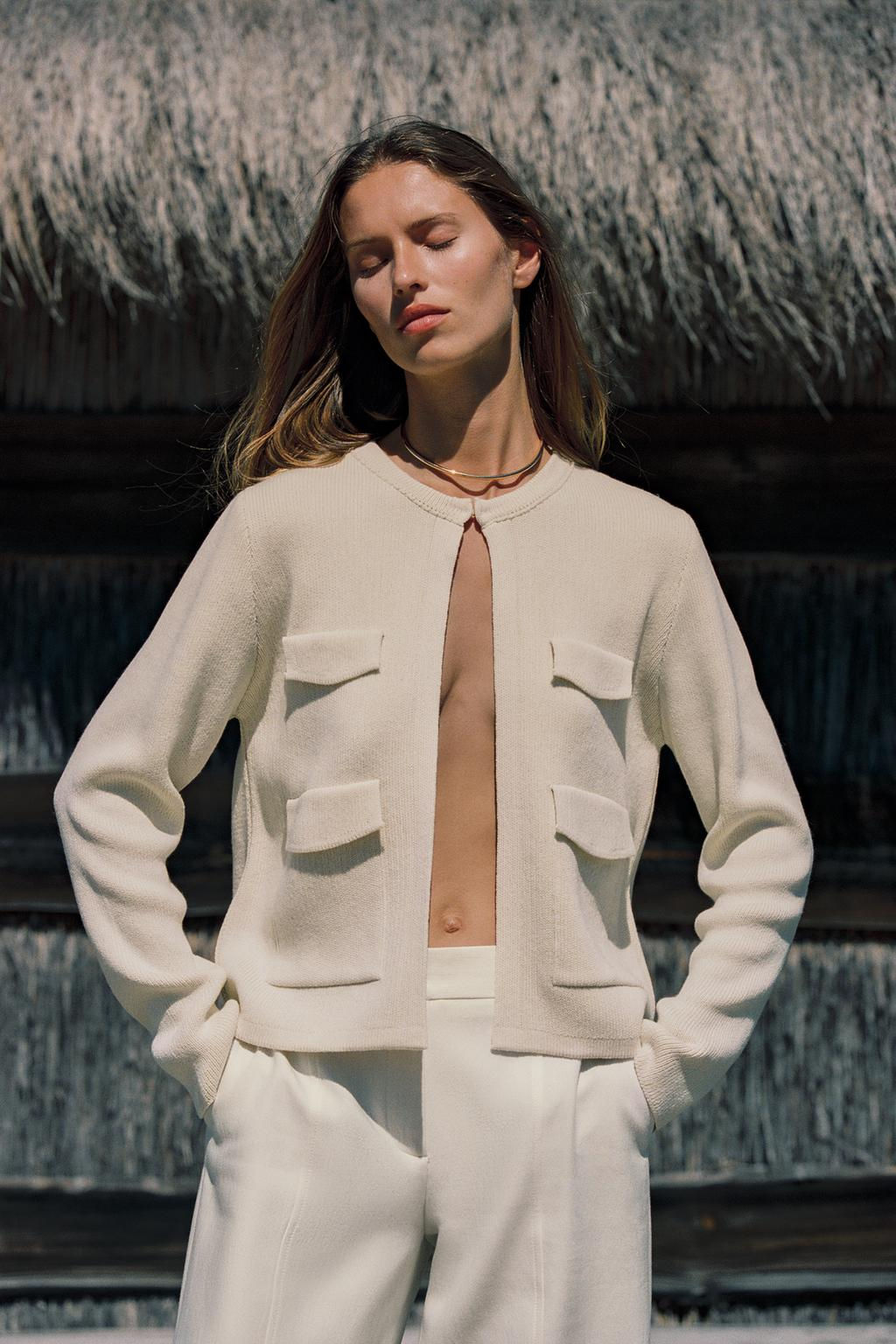 KNIT CARDIGAN WITH POCKETS - Zara фото 9