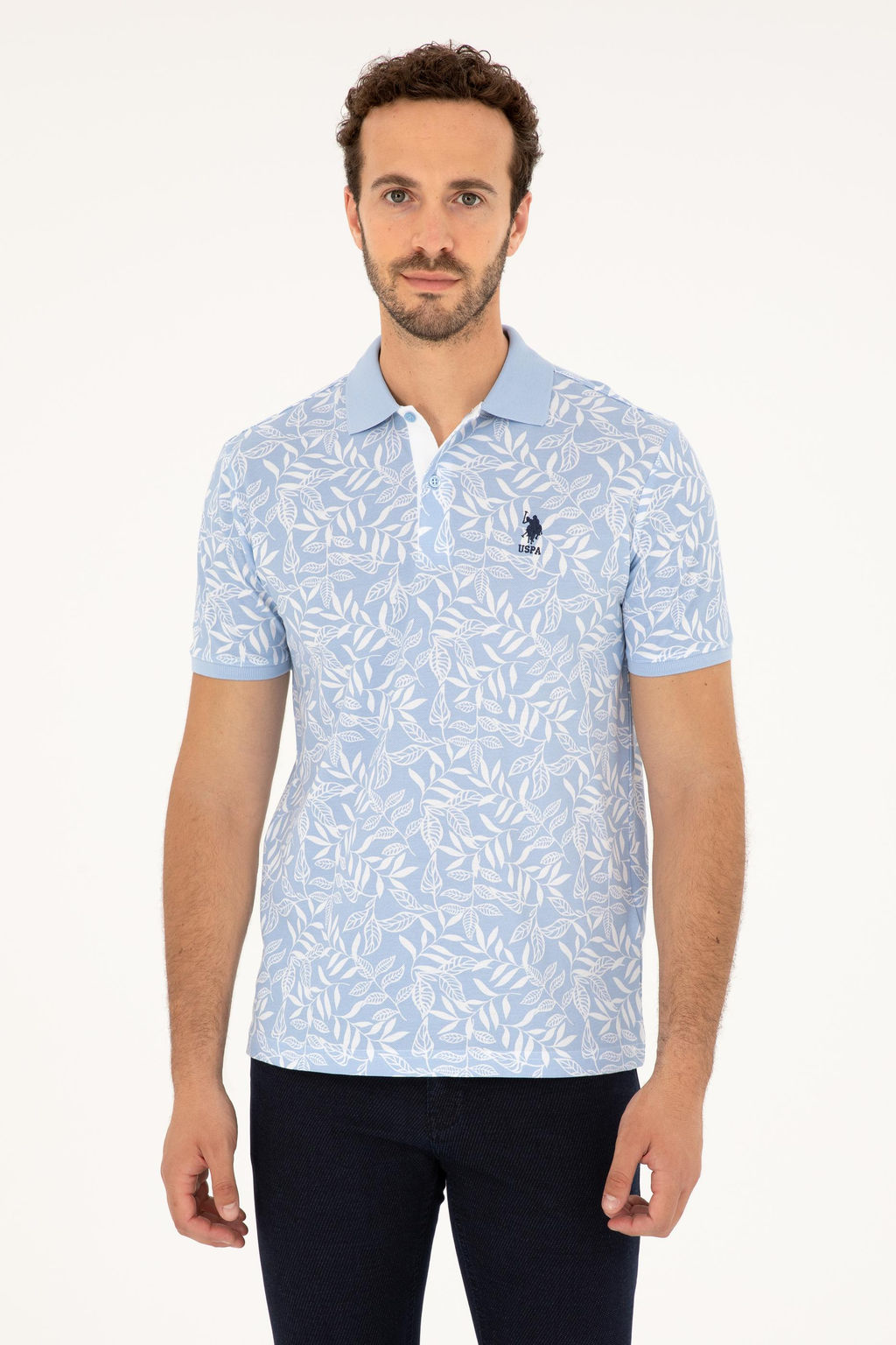 Футболка мужская U.S. Polo Assn голубая хлопок  фото 8