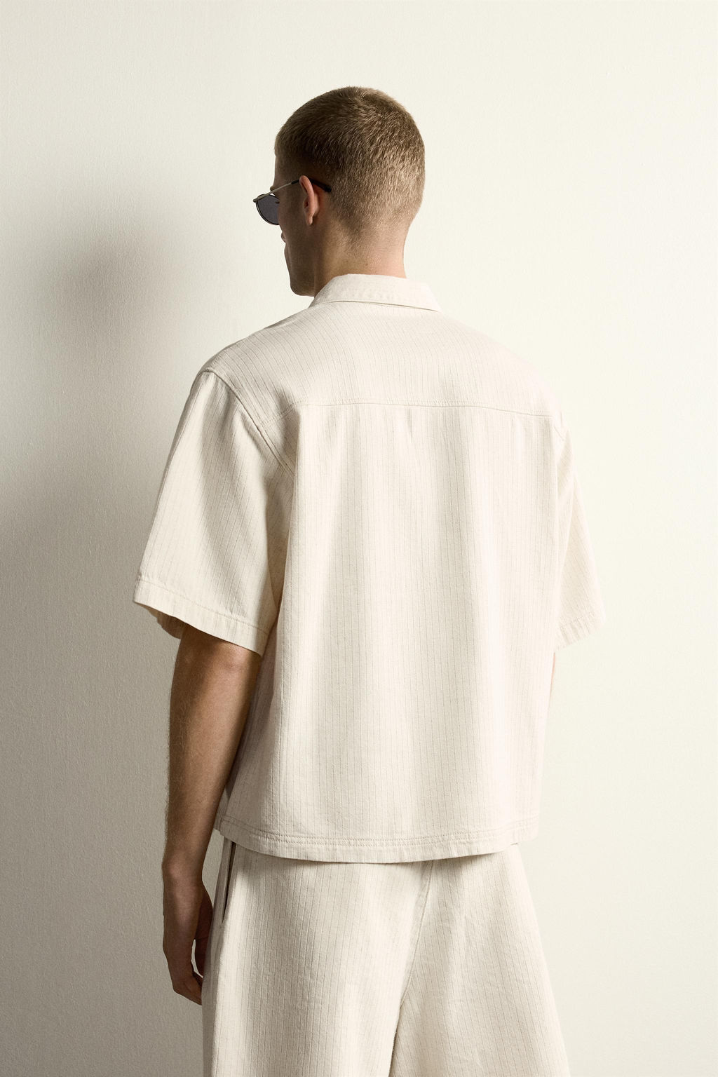 CAMISA POLO BOXY FIT RAYAS / Crudo - Zara фото 3