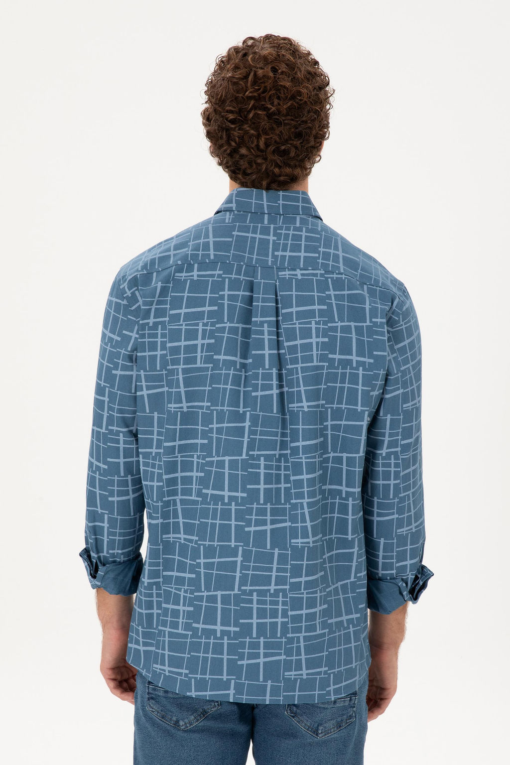 Мужская голубая рубашка с длинным рукавом - U.s. polo assn фото 5