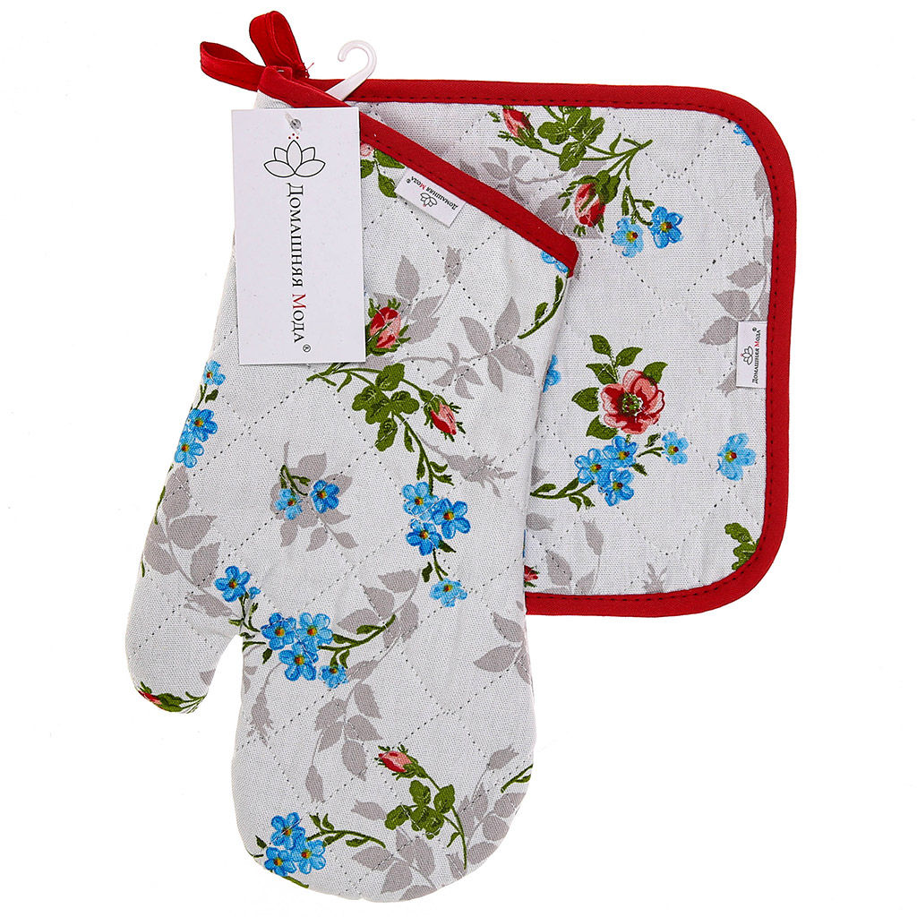 Розовый ноктюрн Кухонный комплект: прихватка-варежка 15х30см + прихватка 20х20см, хлопок Премиум 191г/м2 - хлопок 100%, наполнитель - ватин 280гр/м2, Домашняя мода (Россия)  фото 4