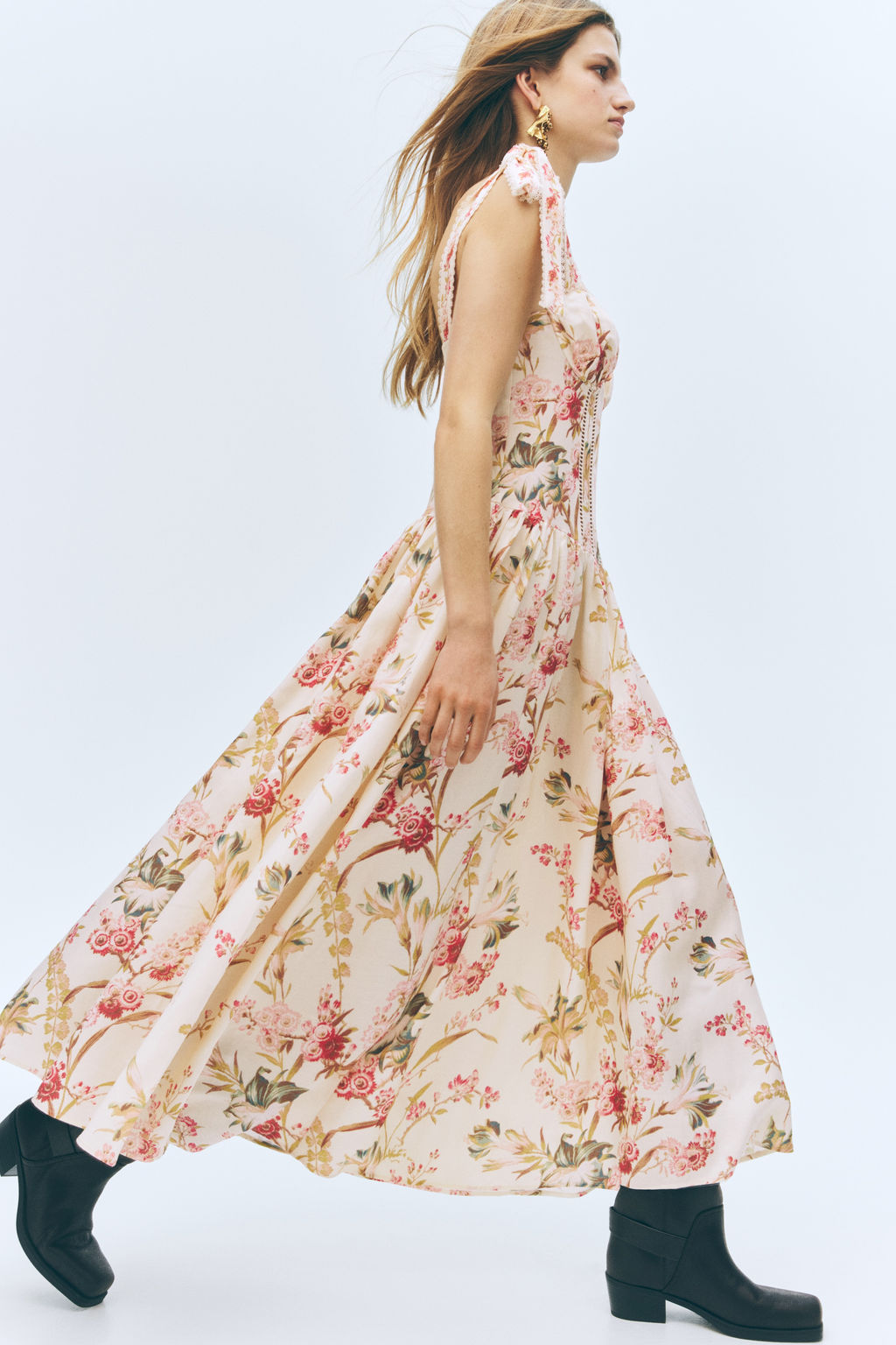 Vestido en mezcla de lino con tirantes de lazo - H&m фото 2