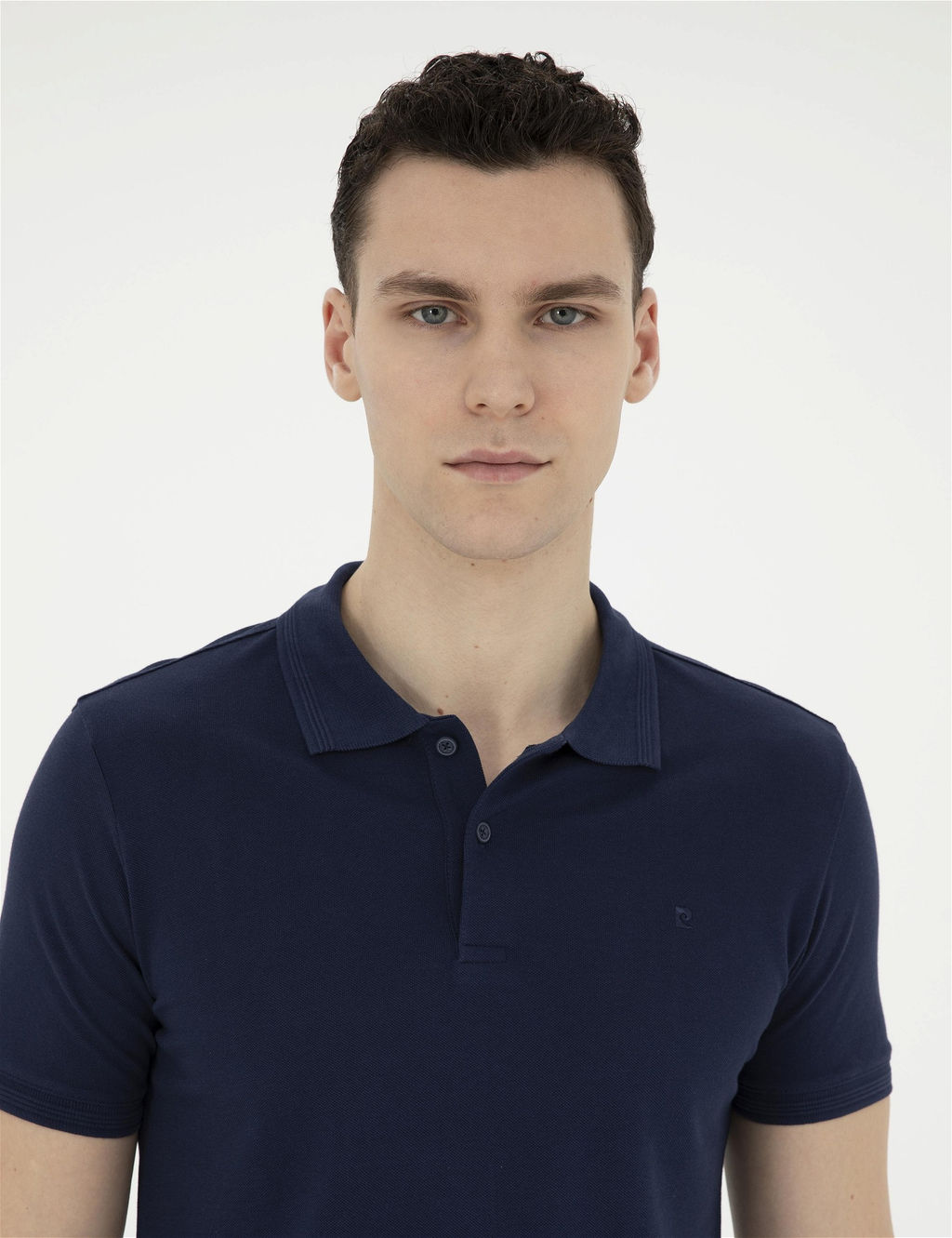 Lacivert Slim Fit Basic Ti__rt