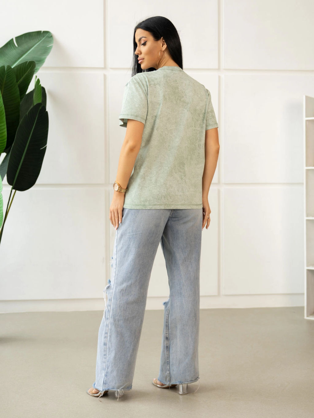 Футболка женская, цвет зеленый