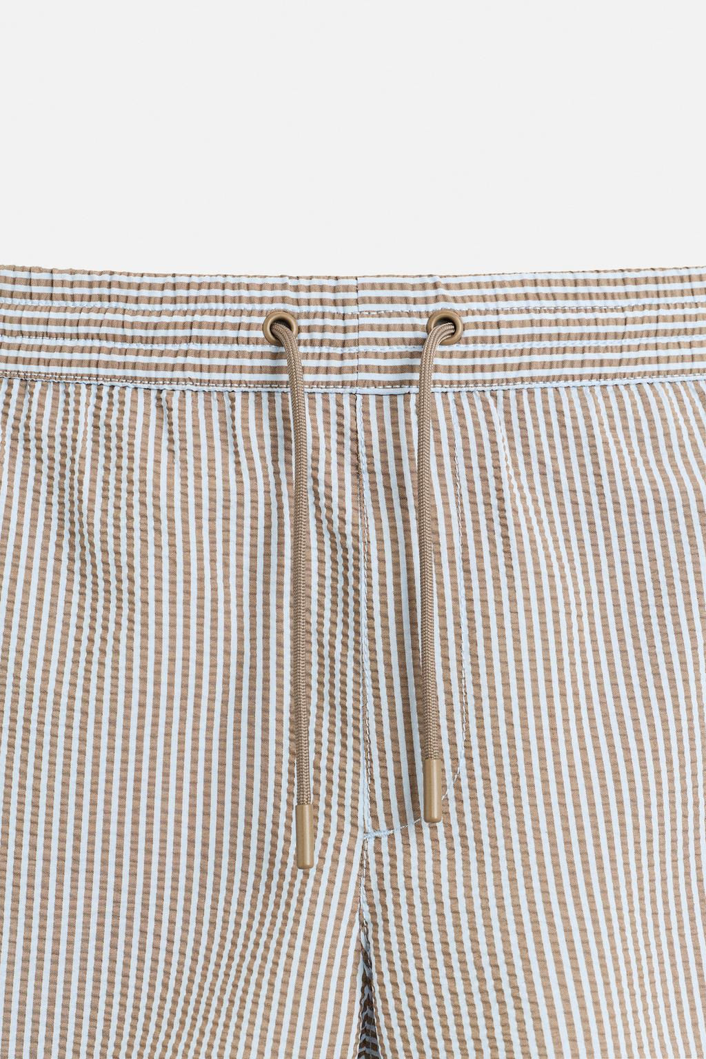 SEERSUCKER MID-LENGTH SWIMMING TRUNKS - Zara фото 5