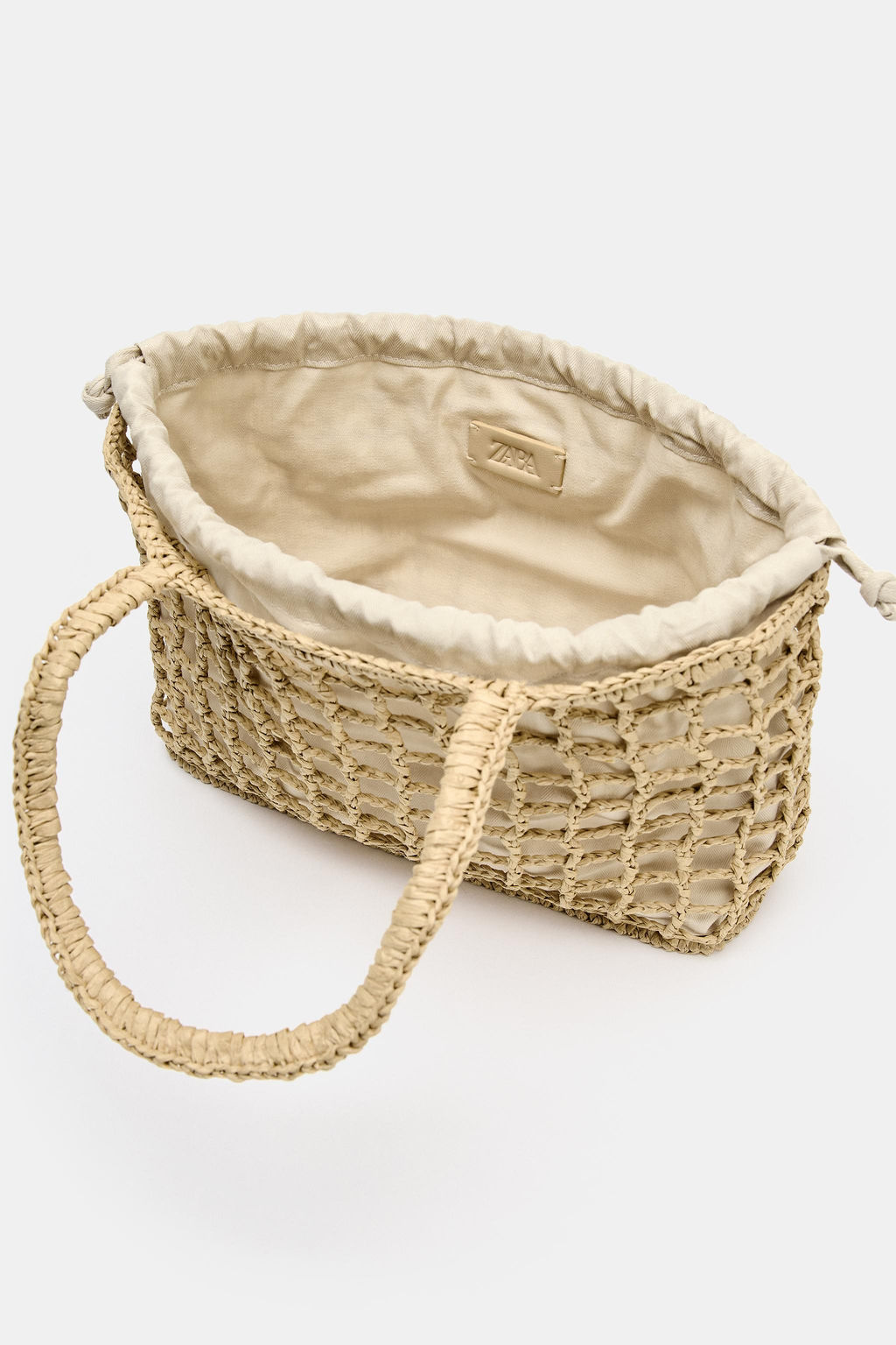 BOLSO DE MANO TRENZADO / Beige claro - Zara фото 4