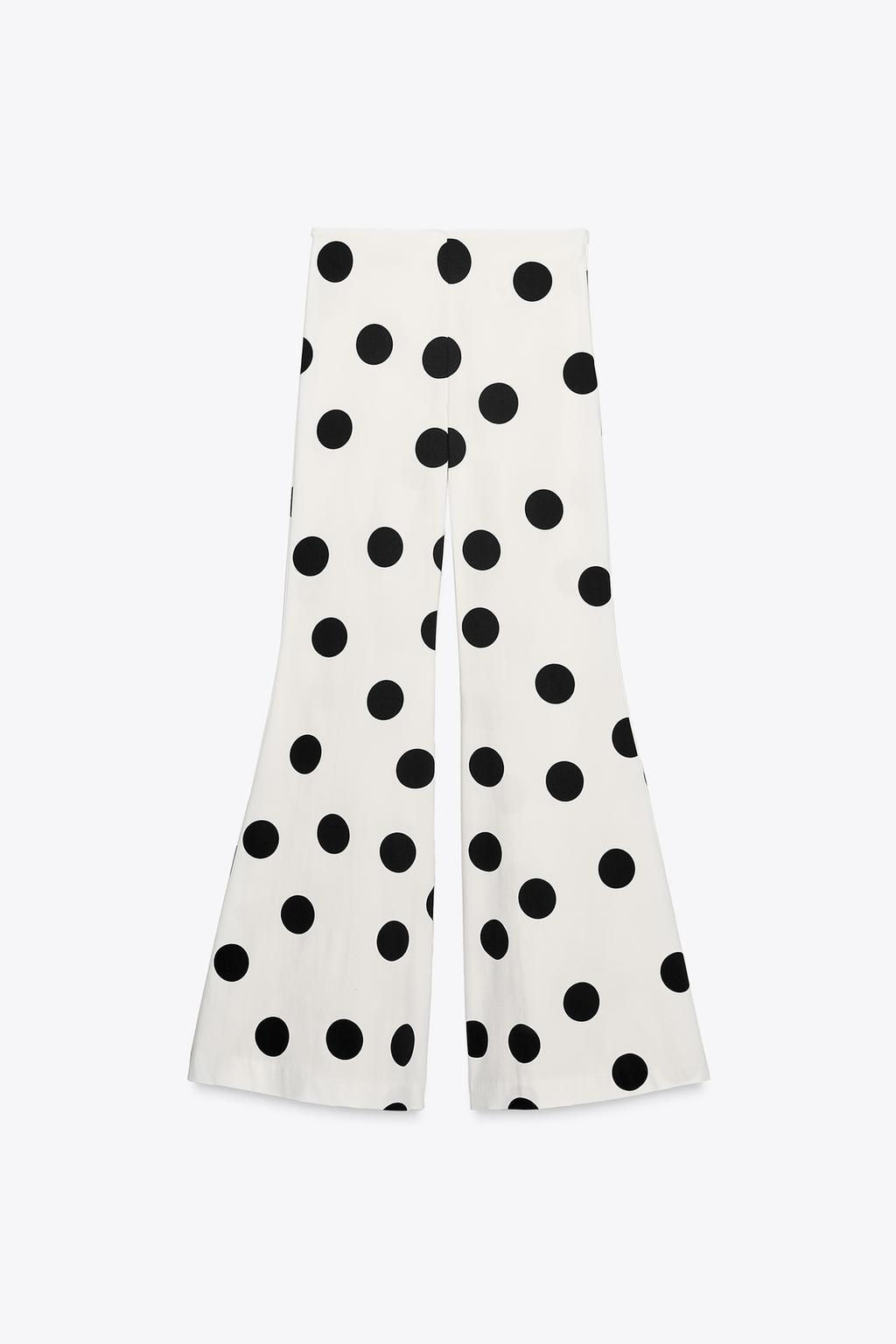 POLKA DOT FLARE HIGH-WAIST TROUSERS - Zara фото 3