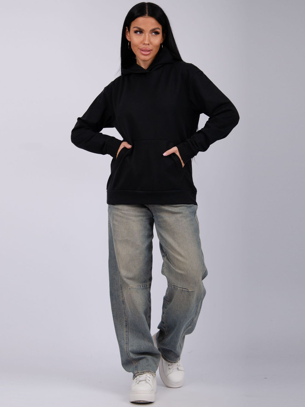 Худи Ханна, футер 2-х нитка начес - Малина фото 16