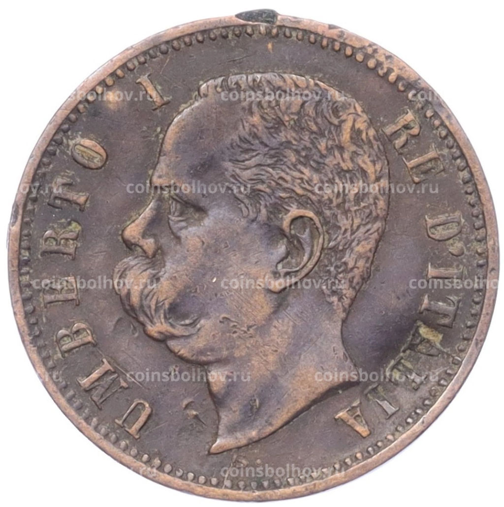 Монета 2 чентезимо 1897 года Италия